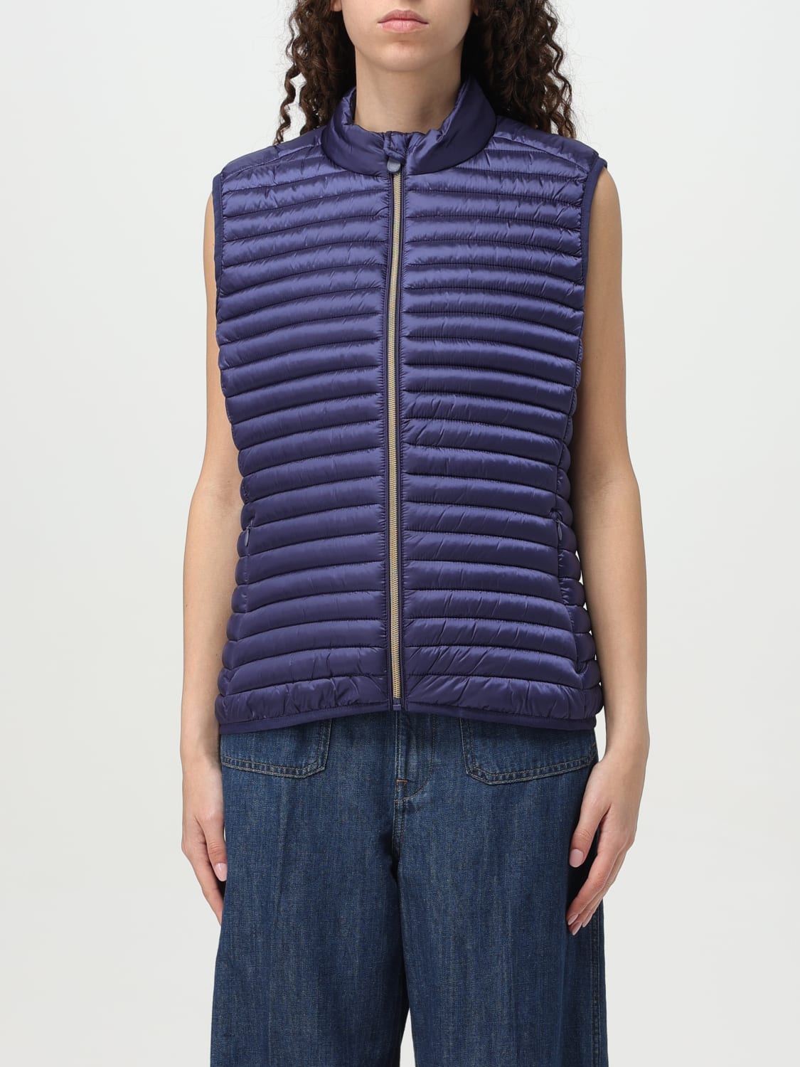 アウターその他 SAVE THE DUCK Woman Waistcoat Blue D85310WIRIS20 90000 SAVE THE DUCK: Waistcoat woman - Blue | Save The Duck