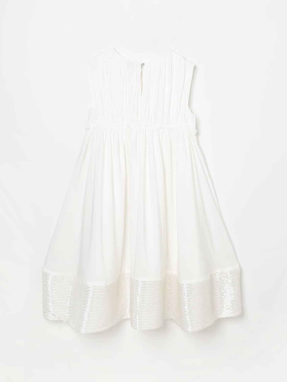 LANVIN ABITO: Abito a v Lanvin con perline, Bianco - Img 2