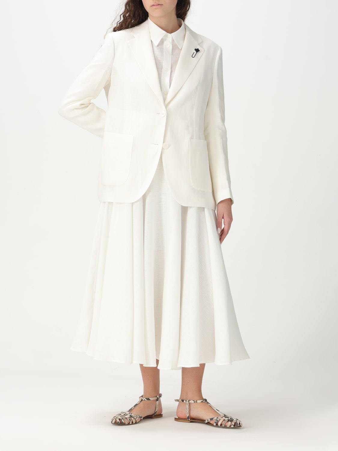 アウターその他 LARDINI Woman Blazer White P5MAUDEESIF64404 110 LARDINI: women's blazer - White | Lardini blazer