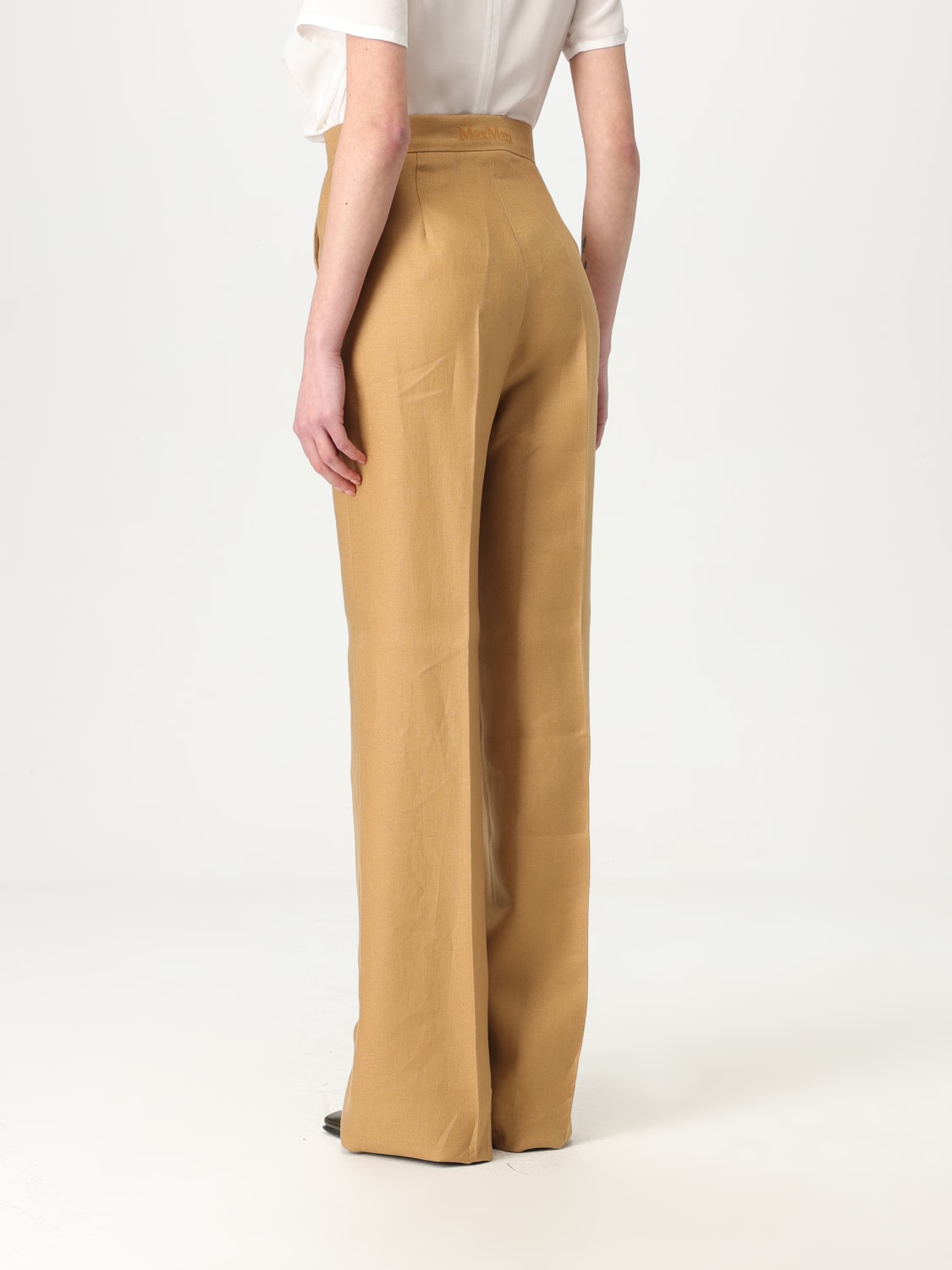 MAX MARA PANTALONI: Pantalone Max Mara in lino , Marrone - Img 3