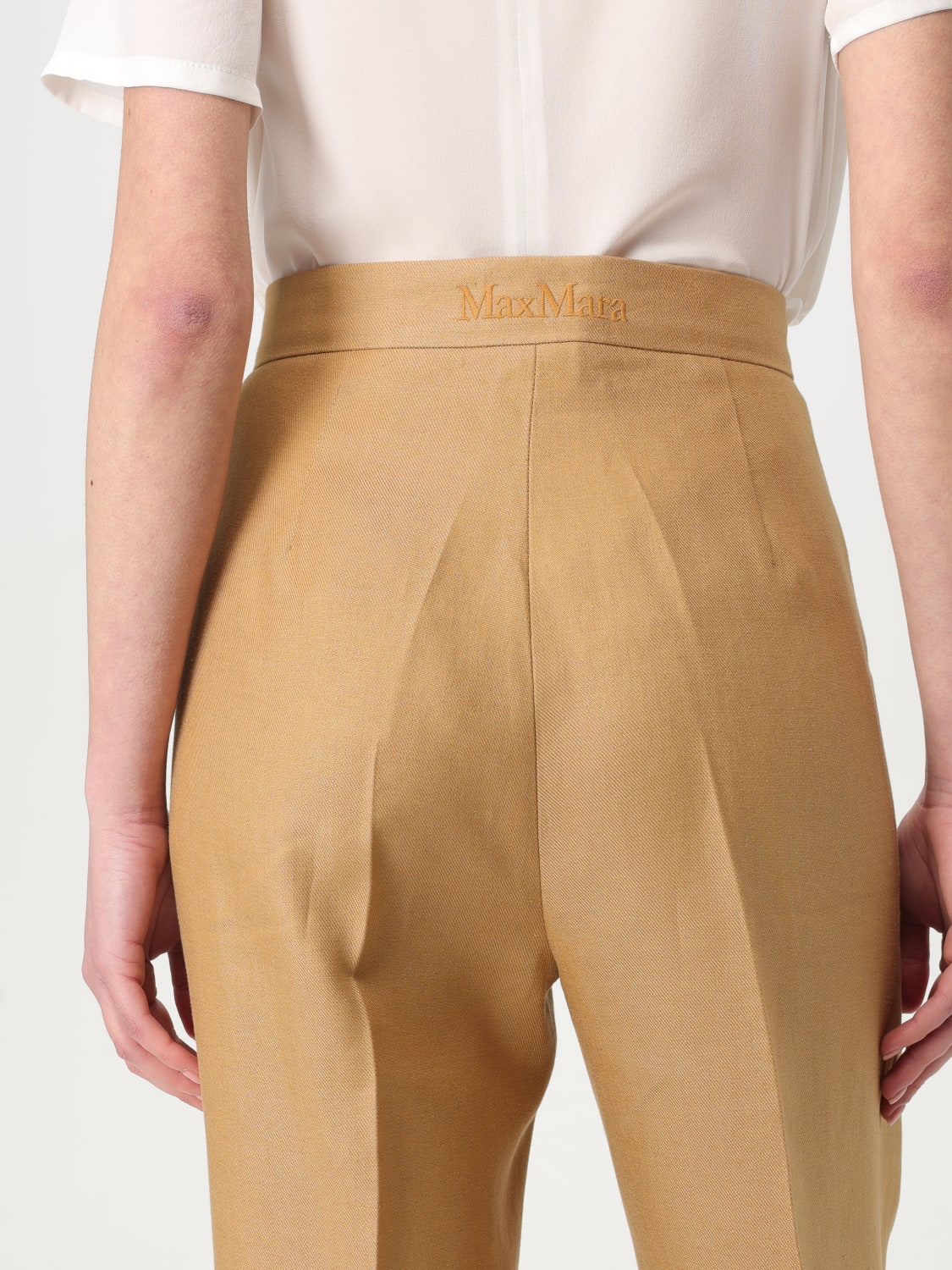 MAX MARA PANTALONI: Pantalone Max Mara in lino , Marrone - Img 5