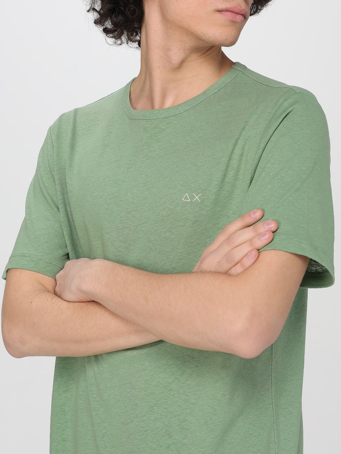SUN68 T-SHIRT: T-shirt in cotone con logo SUN68, Salvia - Img 3