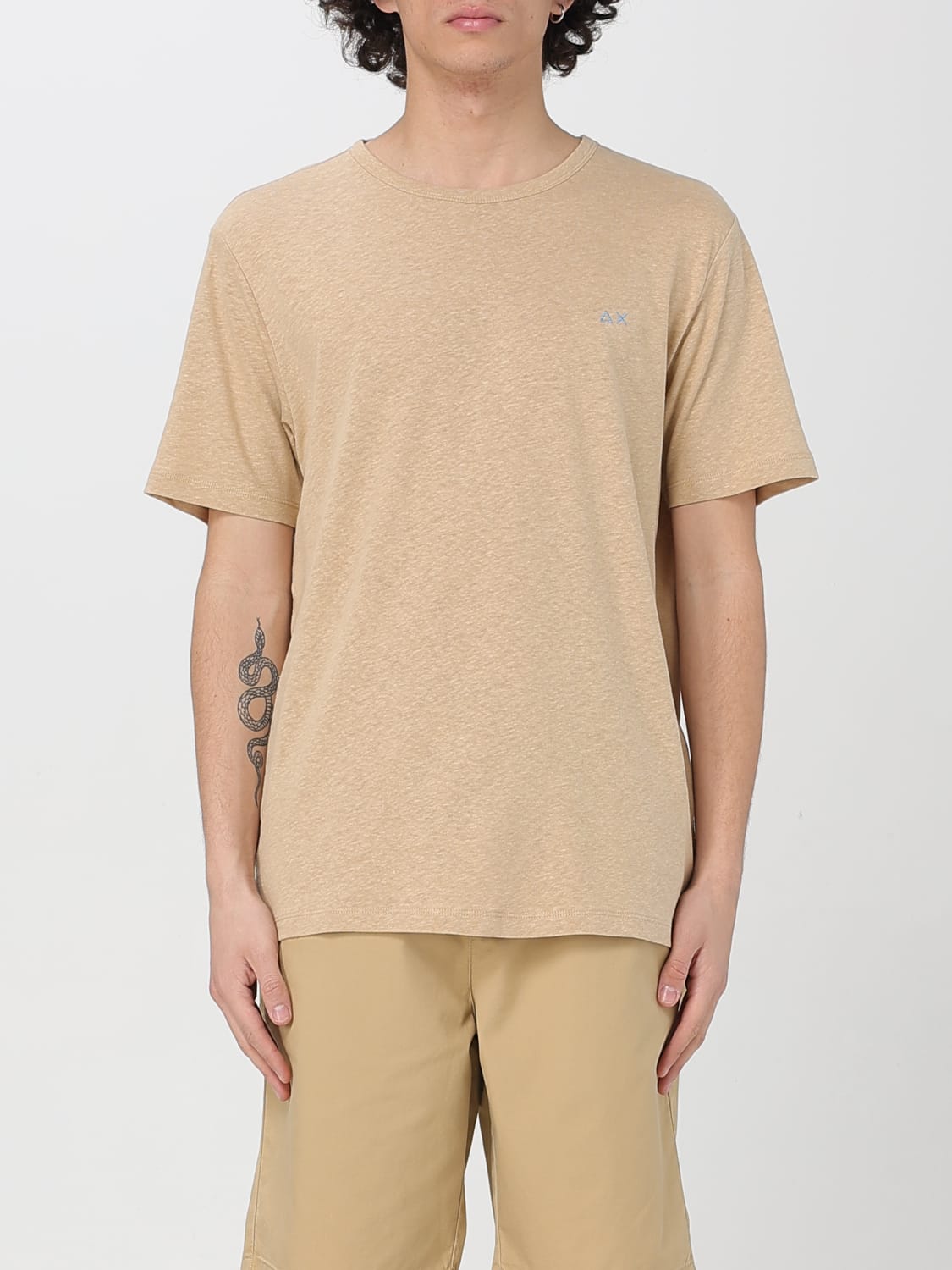 SUN68 T-SHIRT: T-shirt in cotone con logo SUN68, Sabbia - Img 1