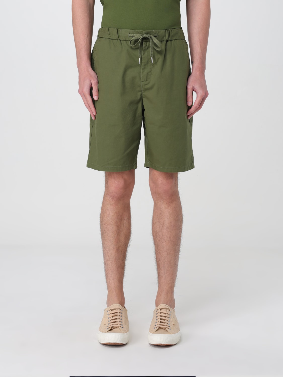 SUN68 PANTALONCINO: Pantaloncino SUN68 in cotone stretch , Verde - Img 1