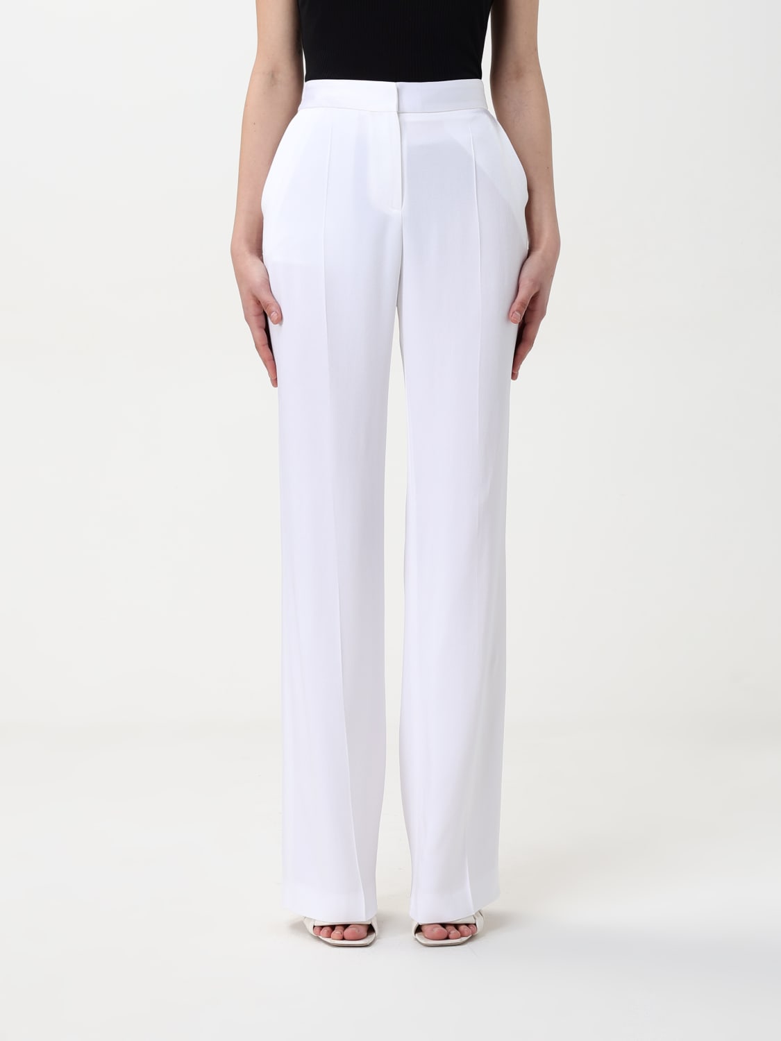 パンツ BOSS Woman Pants White 50537472 100 BOSS: Pants woman - White | Boss pants 50537472 online at
