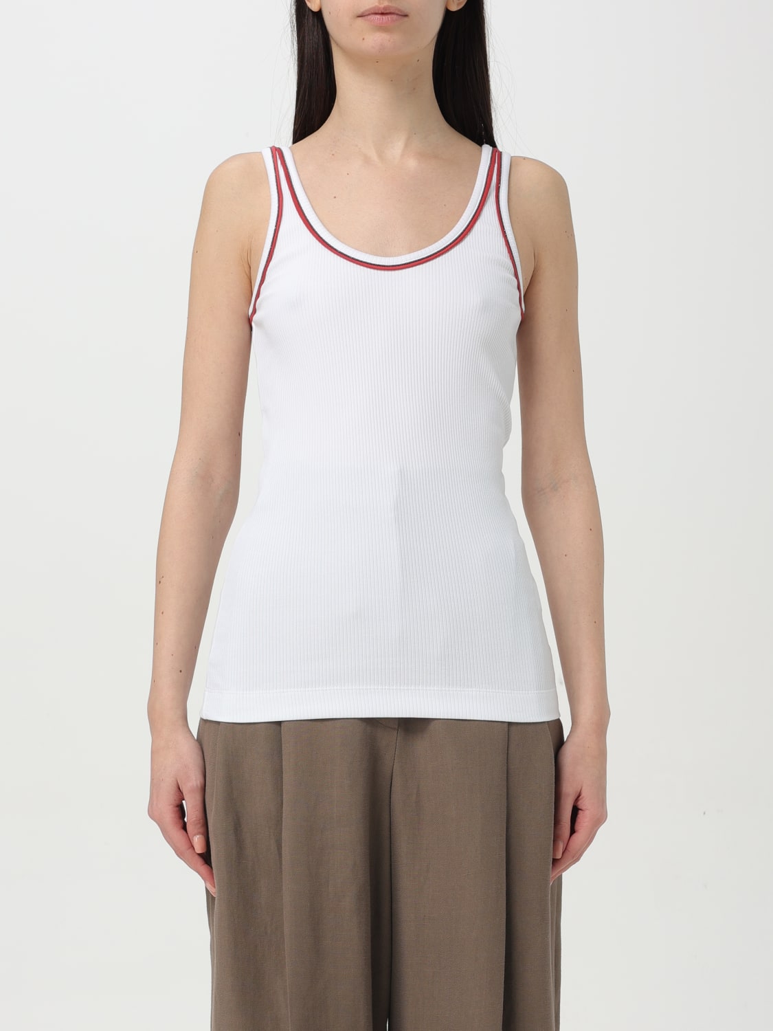 Tシャツ・カットソー BRUNELLO CUCINELLI Women Tops MG902FP320CDC55 WHITE BRUNELLO CUCINELLI: Top woman - White | Brunello Cucinelli t