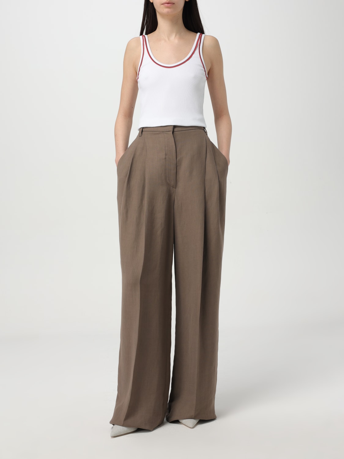 Tシャツ・カットソー BRUNELLO CUCINELLI Women Tops MG902FP320CDC55 WHITE BRUNELLO CUCINELLI: Top woman - White | Brunello Cucinelli t