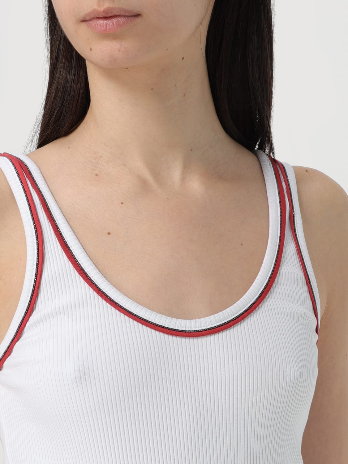 Tシャツ・カットソー BRUNELLO CUCINELLI Women Tops MG902FP320CDC55 WHITE BRUNELLO CUCINELLI: Top woman - White | Brunello Cucinelli t