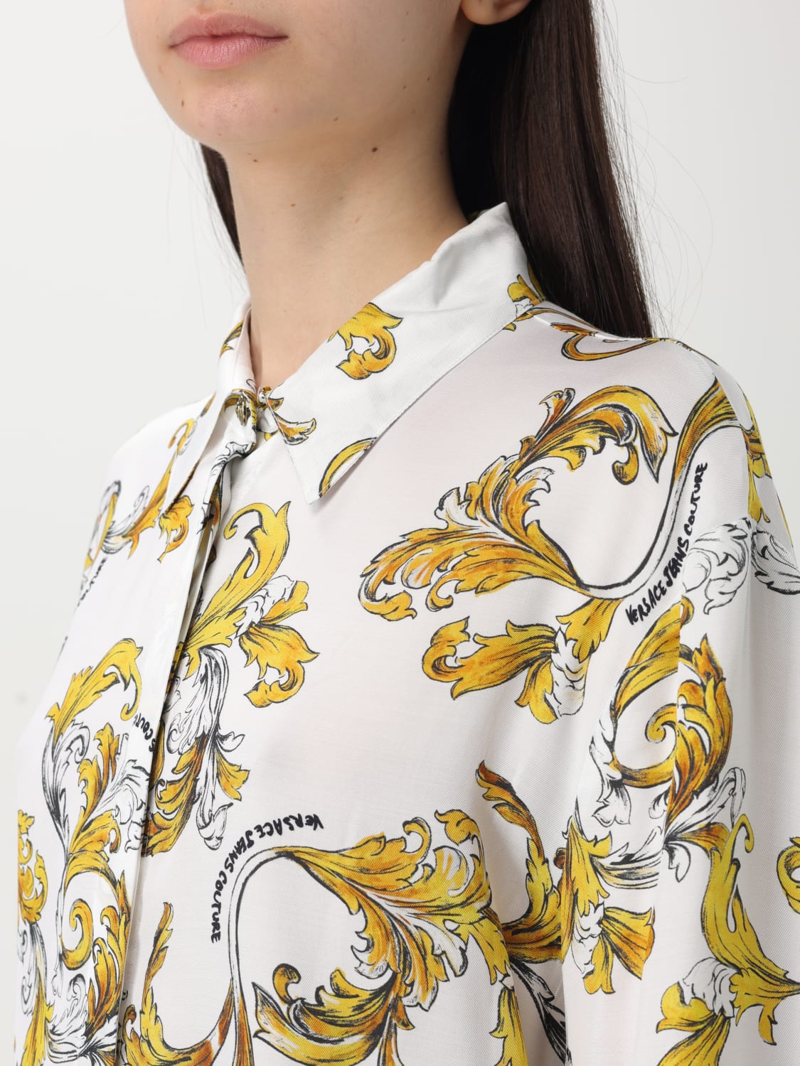 VERSACE JEANS COUTURE CAMISA: Camisa mujer Versace Jeans Couture, Blanco - Img 4