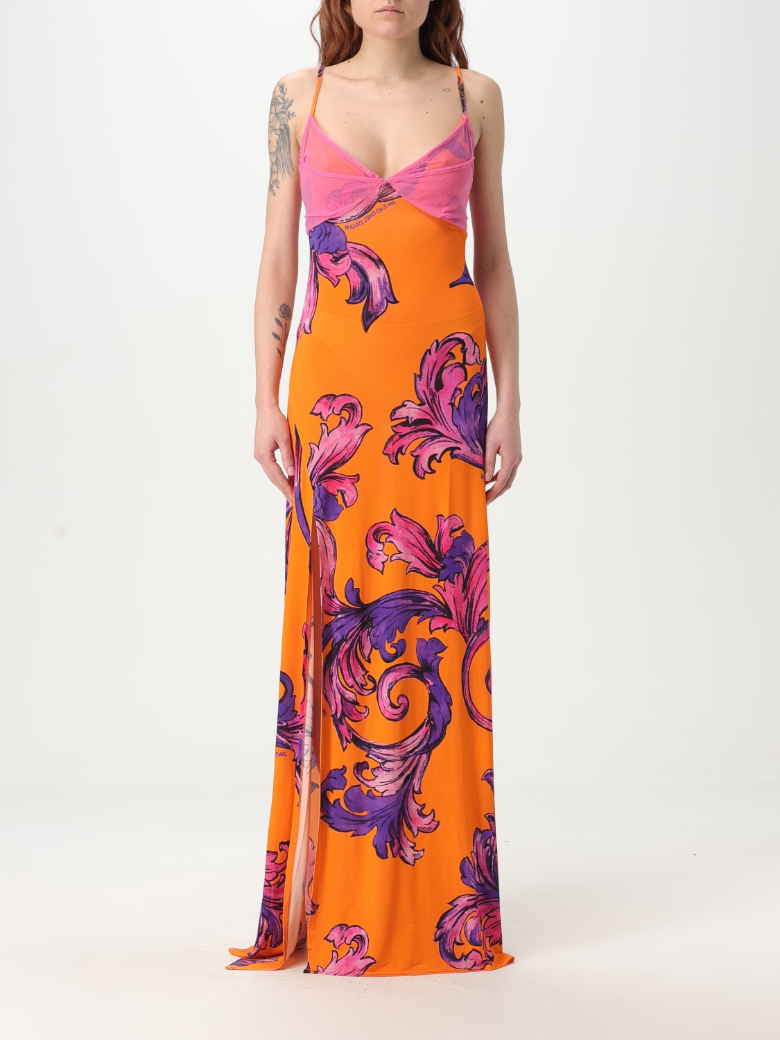 ワンピース VERSACE JEANS COUTURE Woman Dress Orange 78HAO900JS471 565 VERSACE JEANS COUTURE: Dress woman - Orange | Versace Jeans