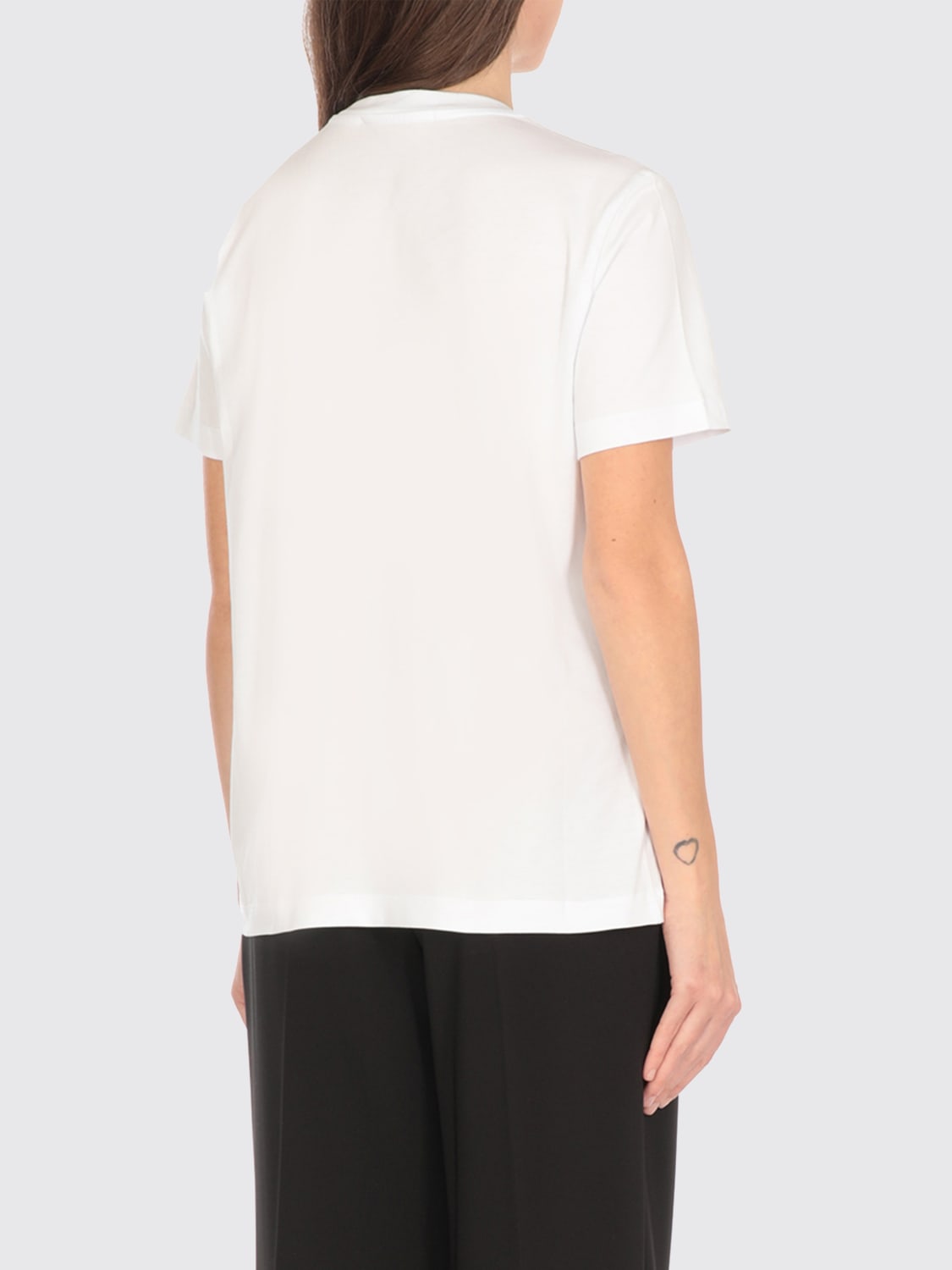 MSGM｜ (3441MDM510G 237002 01A) MSGM Jersey T-shirt with glitter brushstroke logo | REVERSIBLE