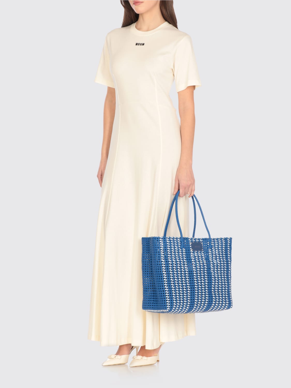 MSGM BORSA TOTE: Borsa tote a spalla MSGM , Blue - Img 2