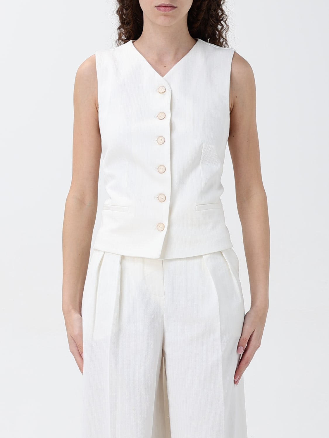 ベスト・ジレ MAX MARA Women Coats 2511011061600 001 White Coats Trench Woman | Max Mara