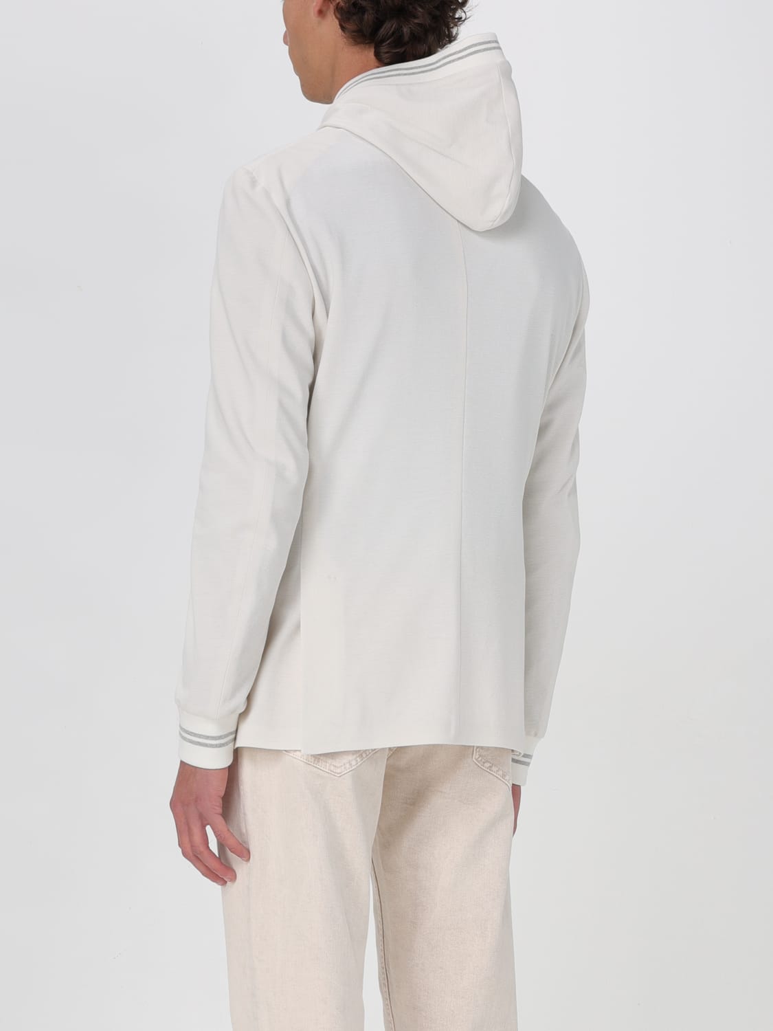 ELEVENTY GIACCA: Blazer con cappuccio Eleventy in lino e cotone , Sabbia - Img 2