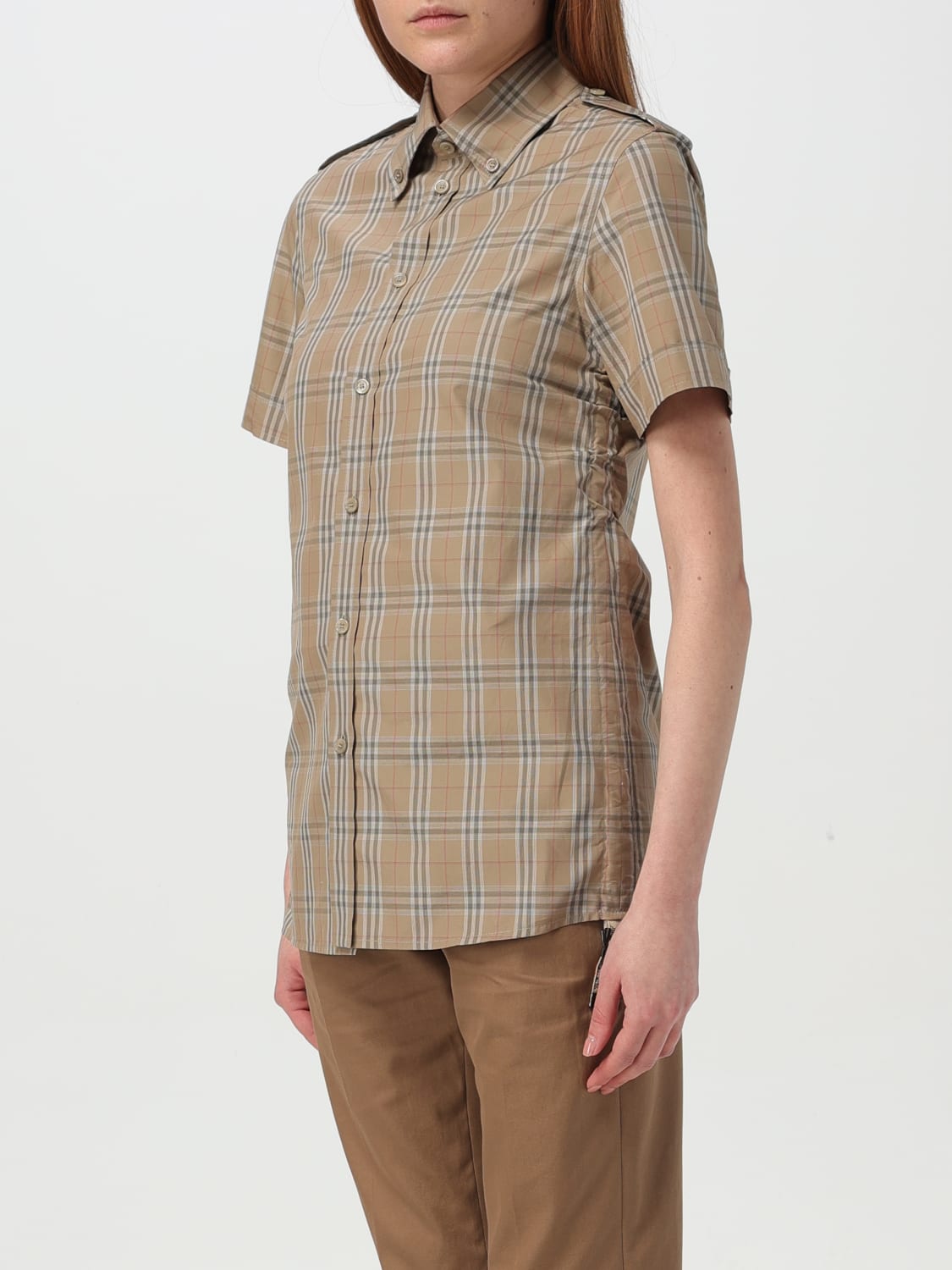 Tシャツ・カットソー BURBERRY Women Tops 8102705 C1789 BEIGE BURBERRY: Shirt woman - Beige | Burberry shirt 8107968