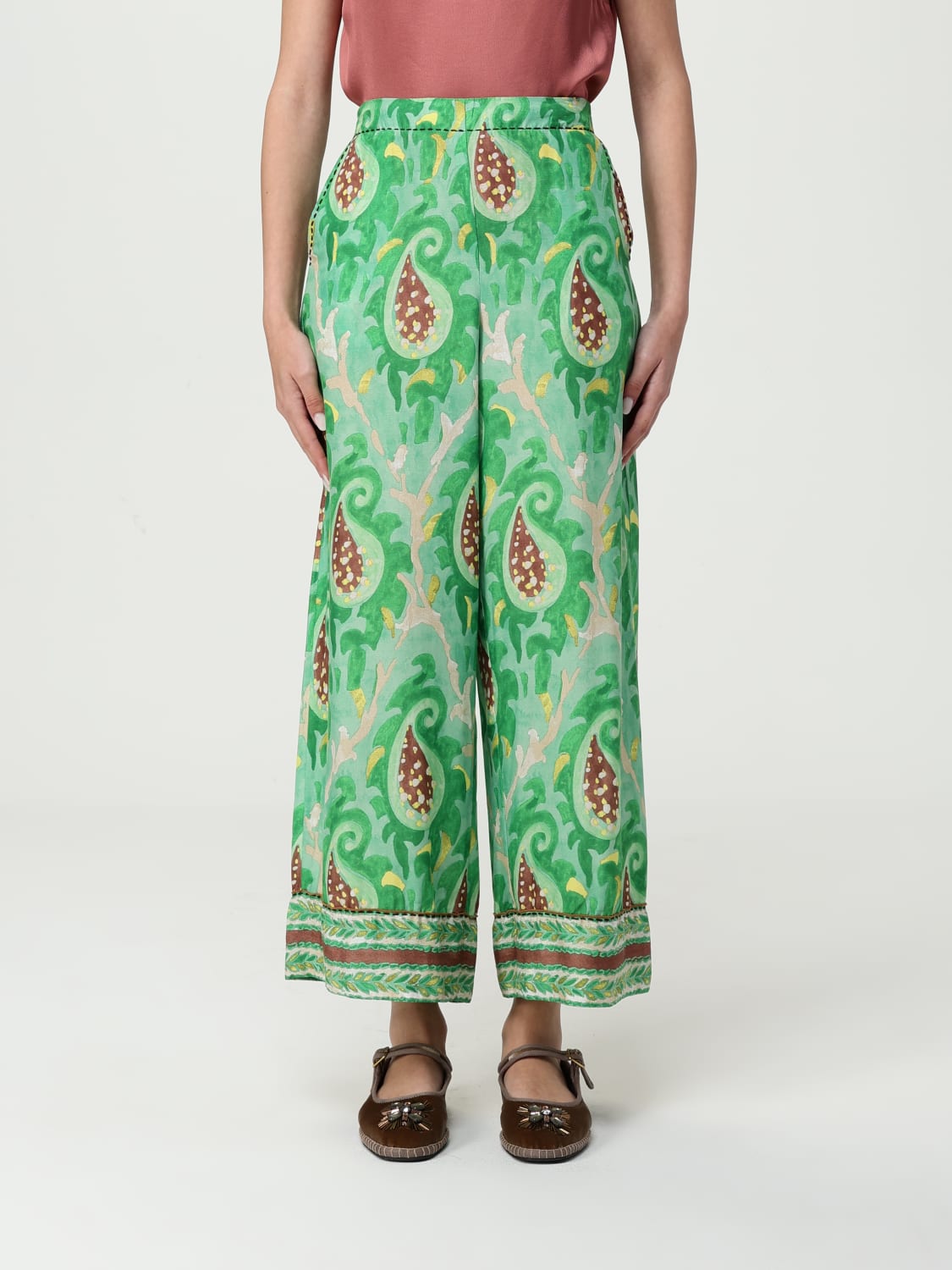 パンツ MALIPARMI Woman Pants Green JH757050626 D6057 MALIPARMI: Pants woman - Green | Maliparmi pants JH757050626