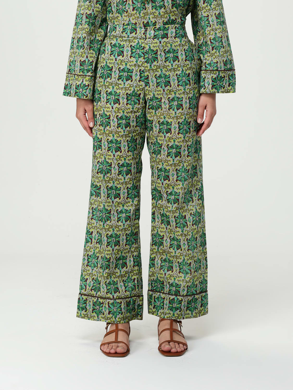 パンツ MALIPARMI Woman Pants Green JH752615206 D6060 MALIPARMI: Pants woman - Green | Maliparmi pants JH752615206
