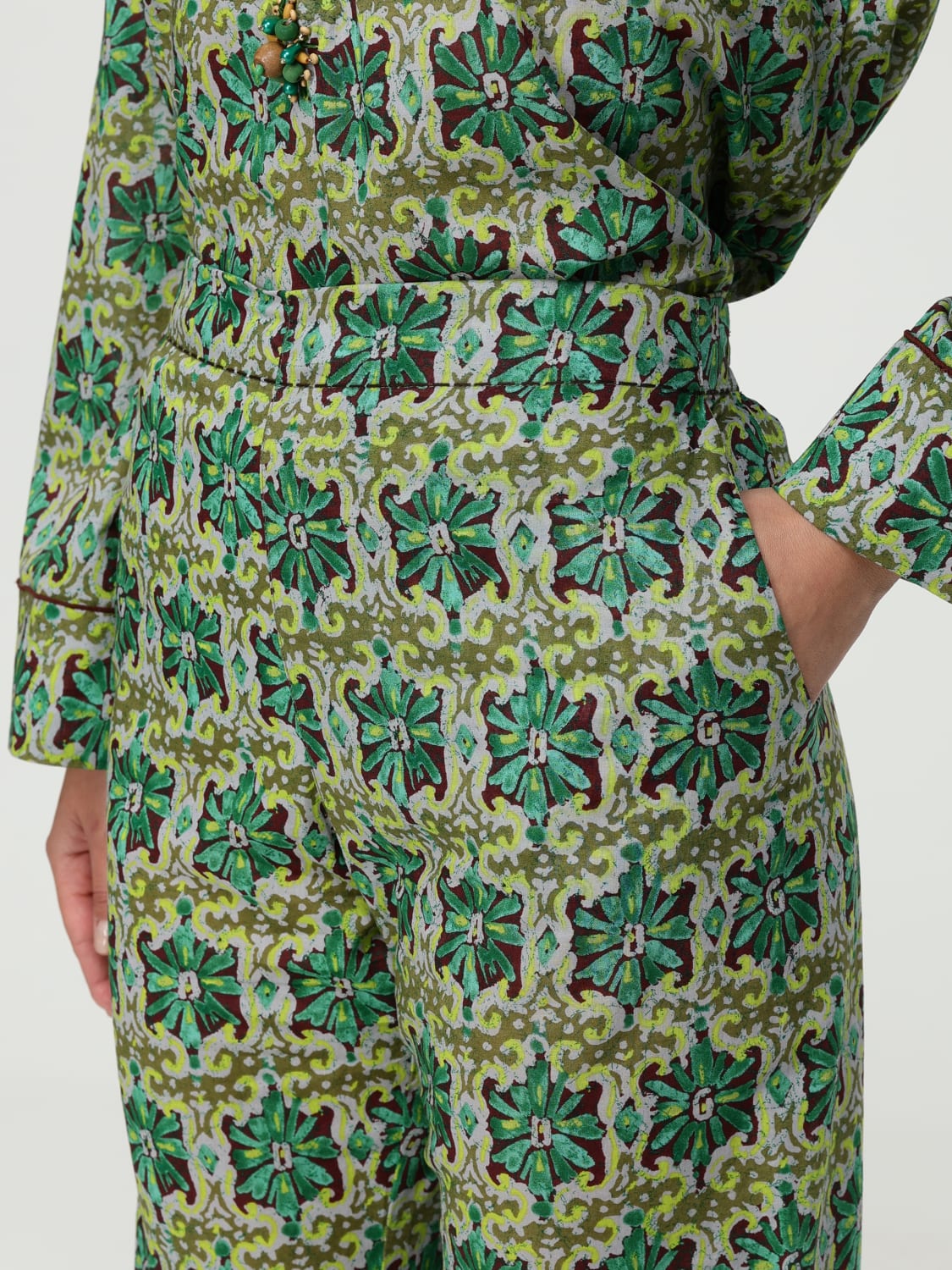 パンツ MALIPARMI Woman Pants Green JH752615206 D6060 MALIPARMI: Pants woman - Green | Maliparmi pants JH752615206