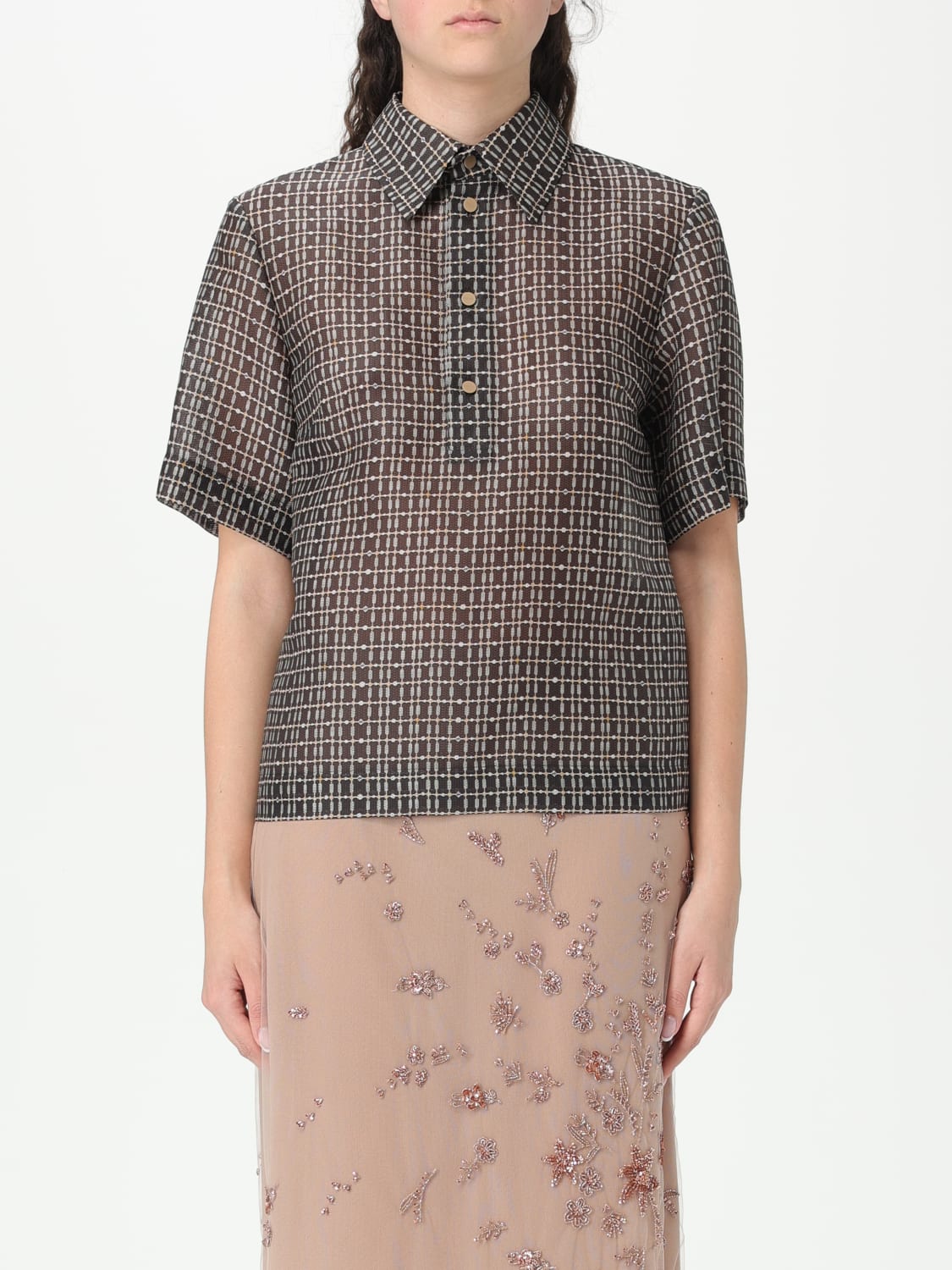 FENDI 폴로 셔츠: 셔츠 여성 Fendi, 브라운 - Img 1