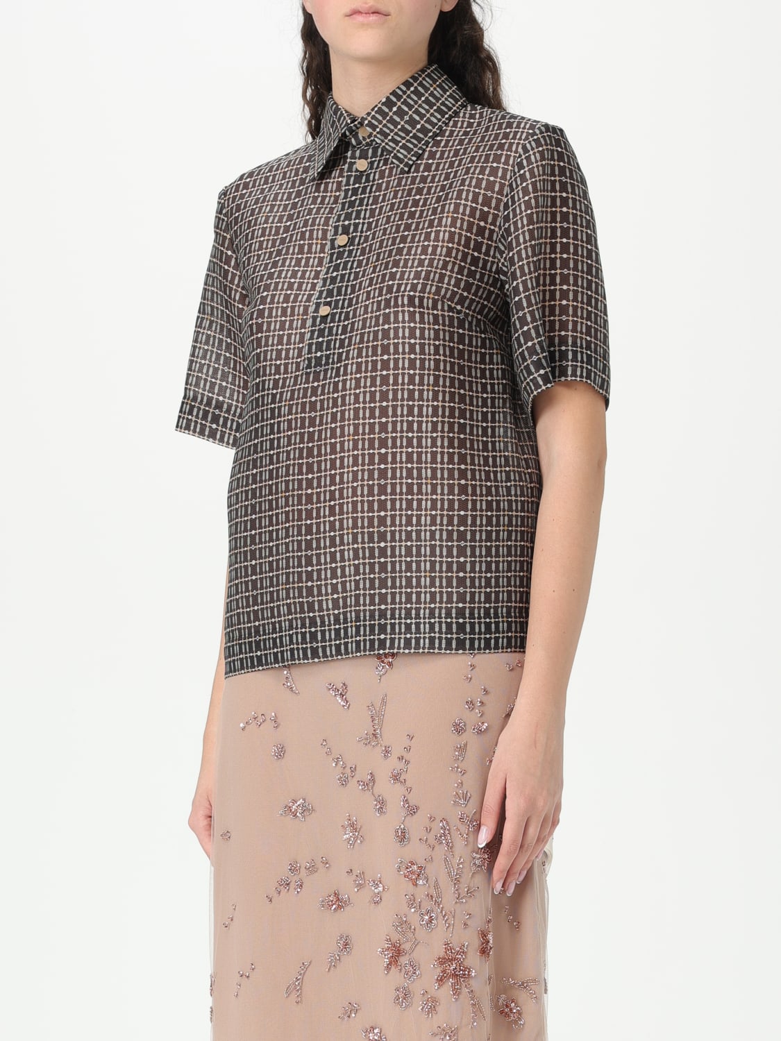 FENDI 폴로 셔츠: 셔츠 여성 Fendi, 브라운 - Img 4