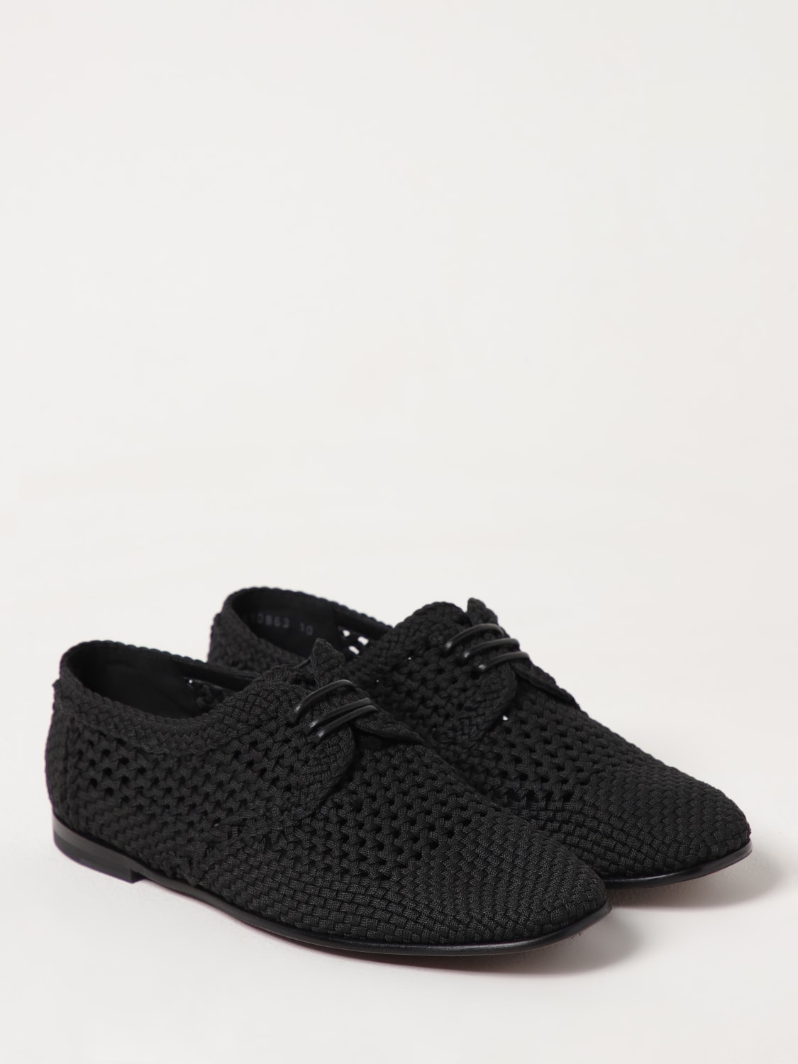 DOLCE & GABBANA SCARPE STRINGATE: Derby Dolce & Gabbana in tessuto crochet, Nero - Img 2