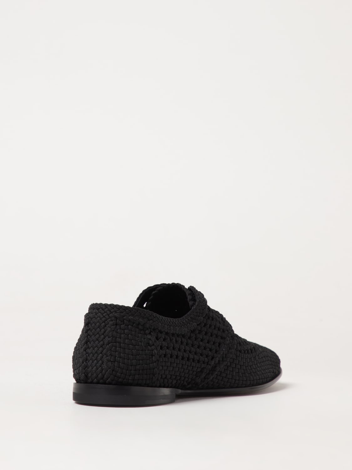 DOLCE & GABBANA SCARPE STRINGATE: Derby Dolce & Gabbana in tessuto crochet, Nero - Img 3