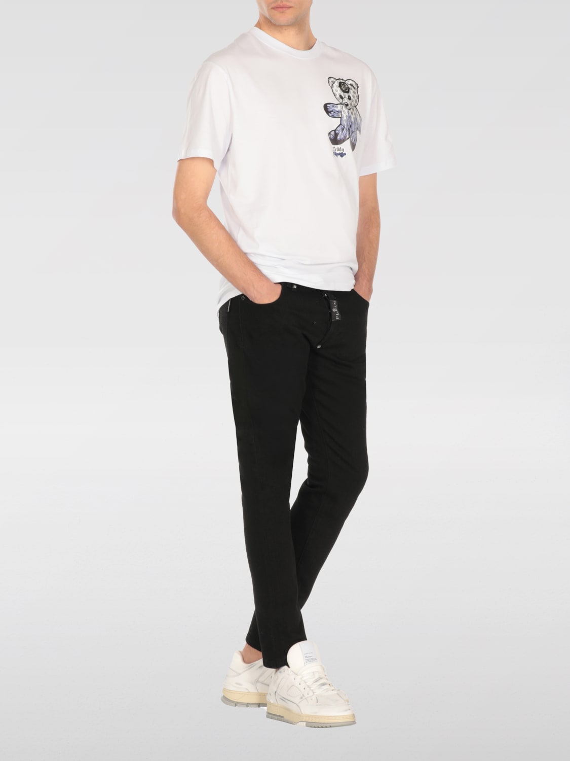 Tシャツ・カットソー PHILIPP PLEIN Men T-shirt White SAECMTK8090PJY002N 01 PHILIPP PLEIN：Tシャツ メンズ - ホワイト | GIGLIO.COM