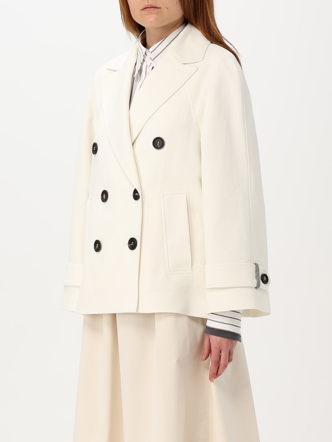 BRUNELLO CUCINELLI COAT: Blazer woman Brunello Cucinelli, Cream - Img 4