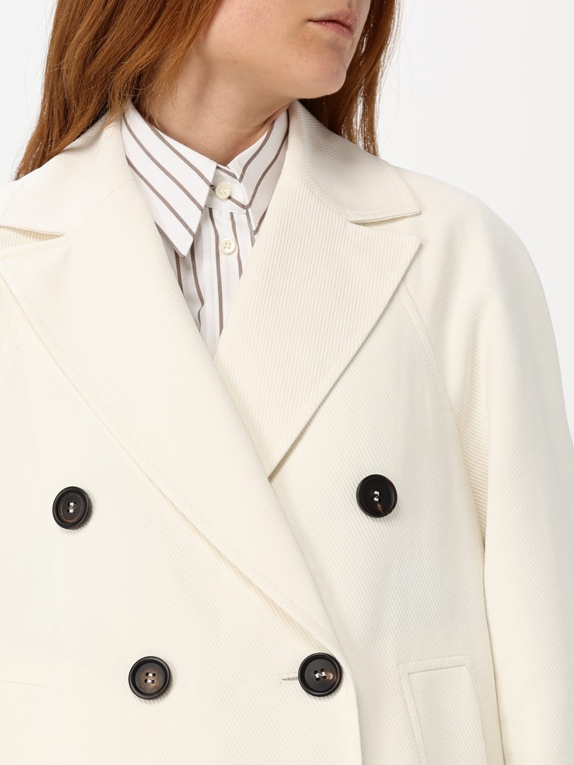 BRUNELLO CUCINELLI COAT: Blazer woman Brunello Cucinelli, Cream - Img 5