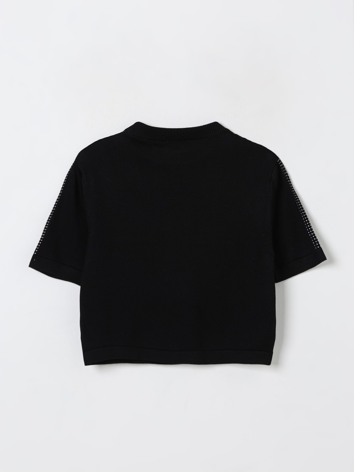 BALMAIN MAGLIA: Maglia a girocollo in misto viscosa Balmain, Nero - Img 2
