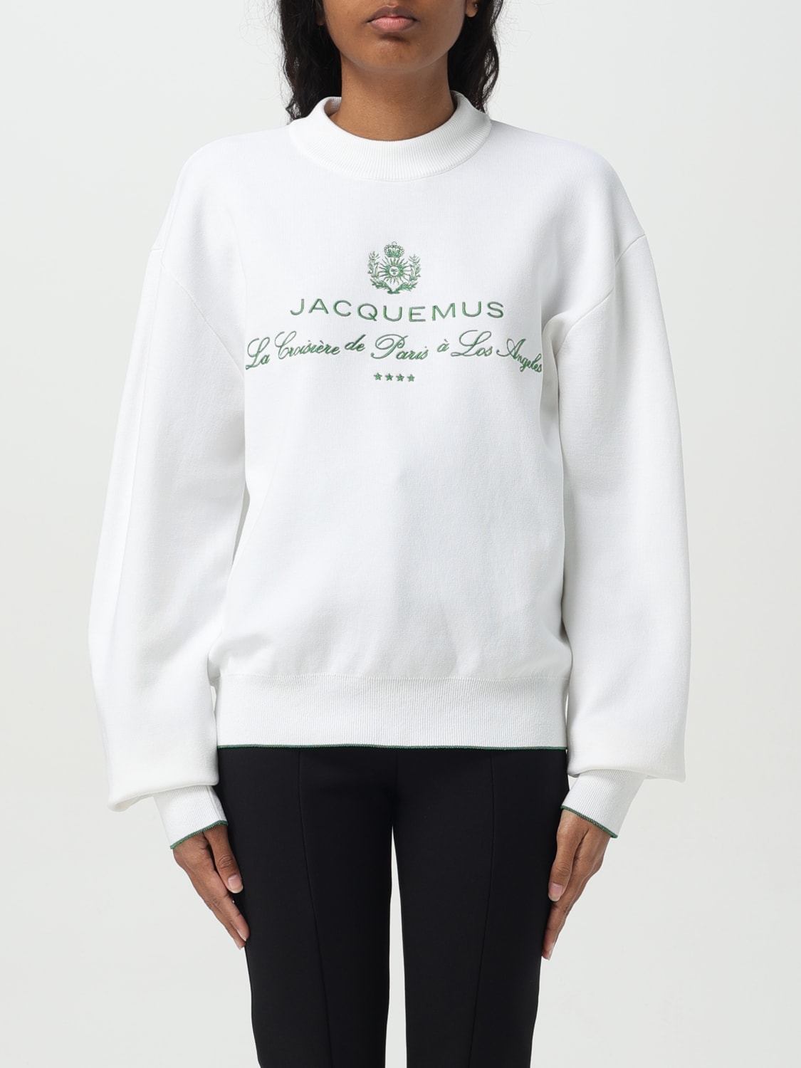 Tシャツ・カットソー JACQUEMUS Women Sweater 251KN6192427 1IN WHITE JACQUEMUS: T-shirt woman - White | Jacquemus sweatshirt