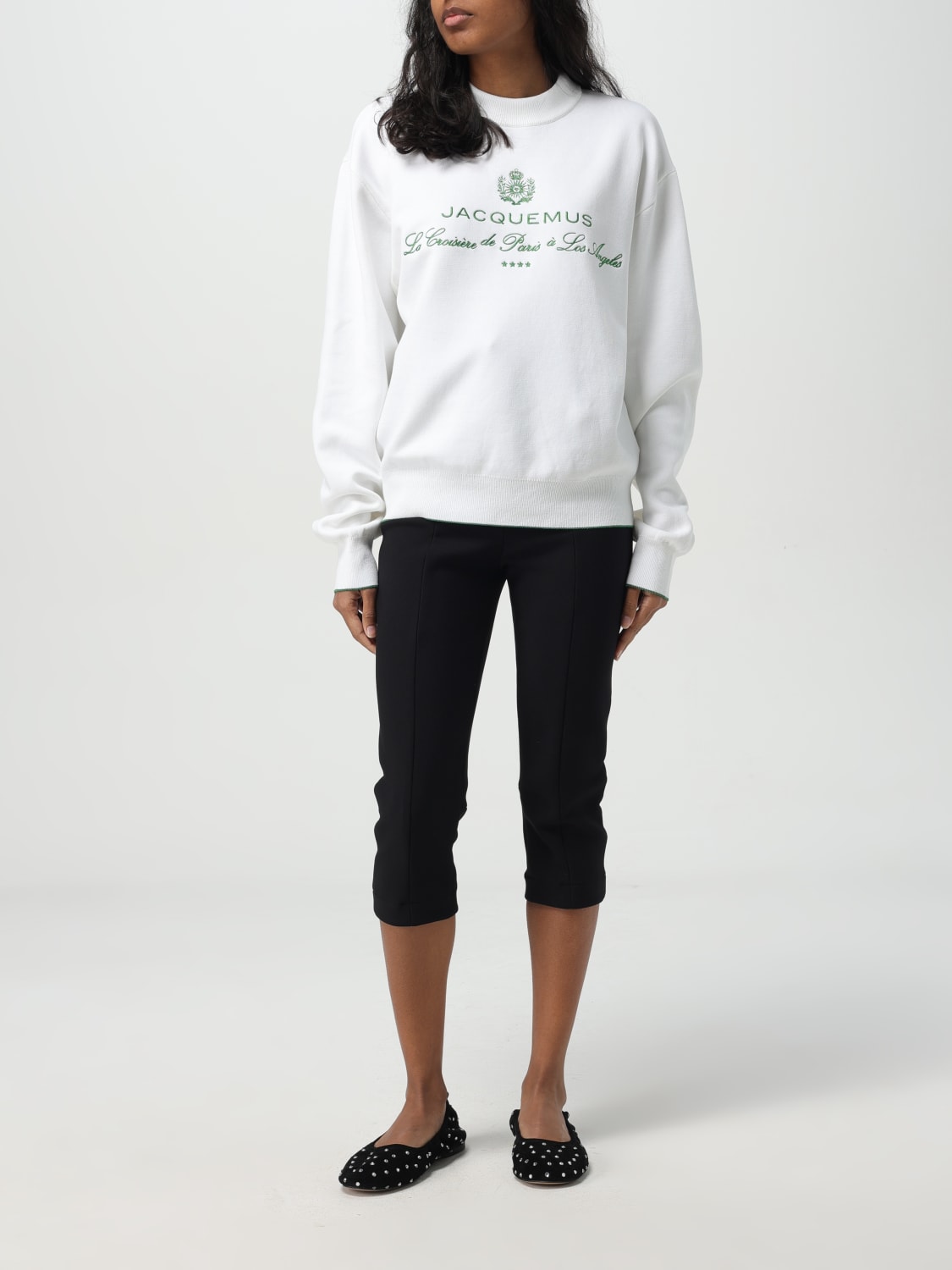 Tシャツ・カットソー JACQUEMUS Women Sweater 251KN6192427 1IN WHITE JACQUEMUS: T-shirt woman - White | Jacquemus sweatshirt