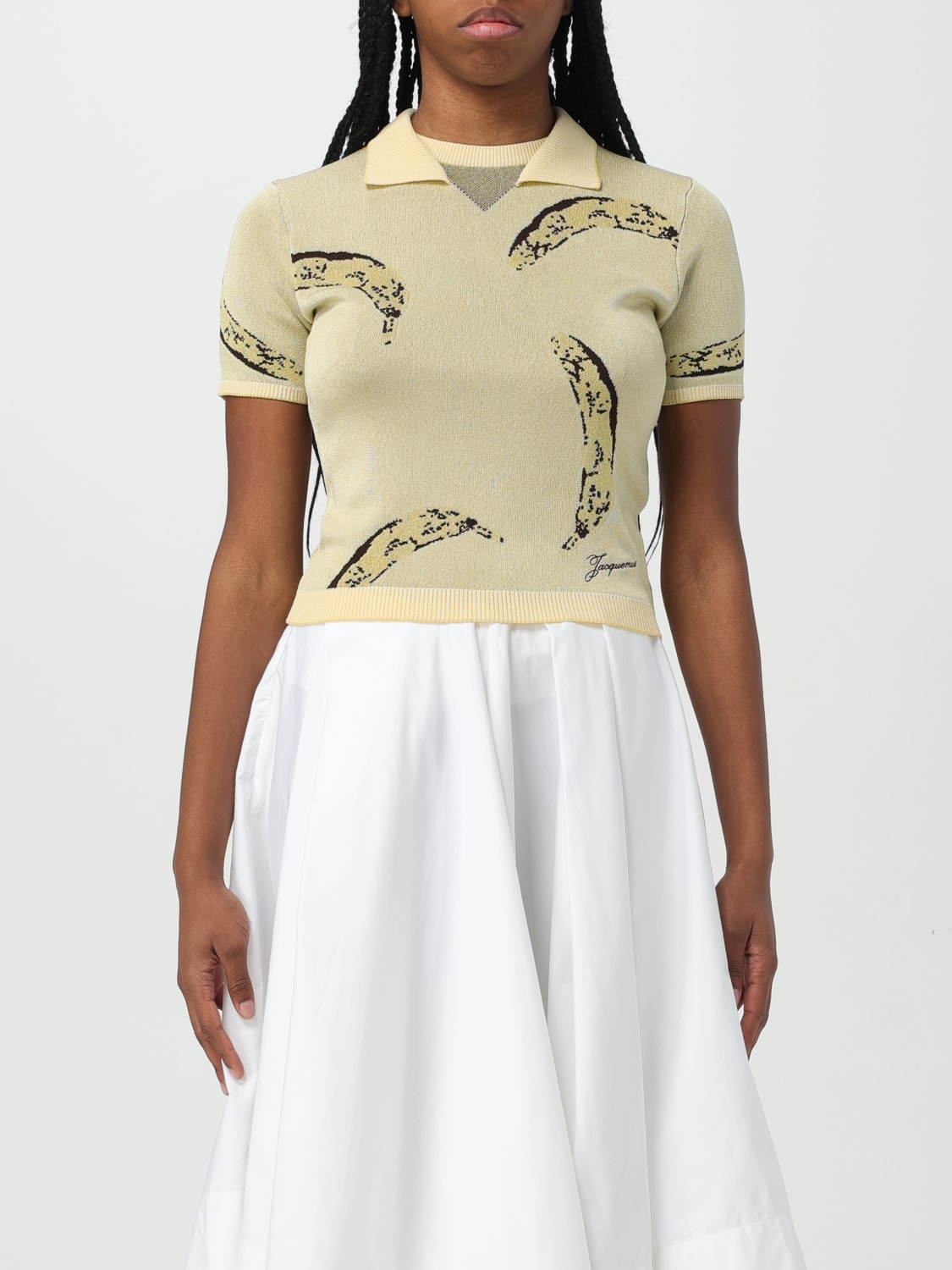 Tシャツ・カットソー JACQUEMUS Women Tops 25E251KN597 20252BU Yellow The Marino polo shirt by JACQUEMUS | Official website