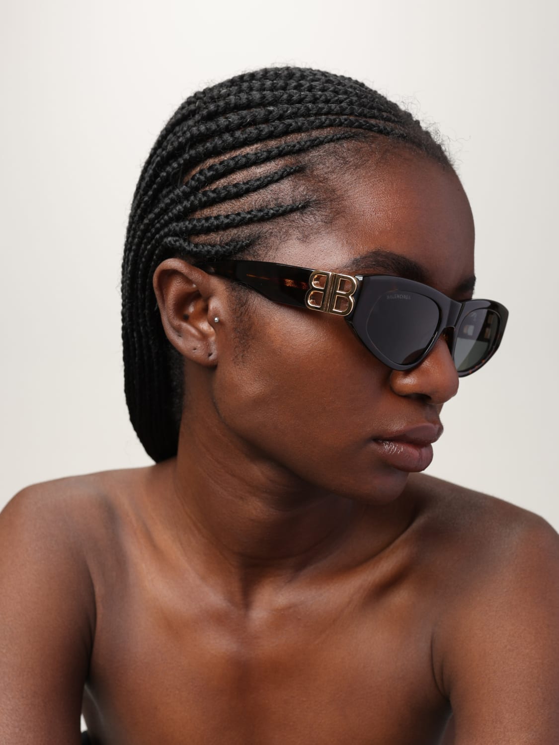 サングラス BALENCIAGA Woman Sunglasses Brown BB0095S 002 Balenciaga Women Sunglasses Havana Brown Gold Green Oval
