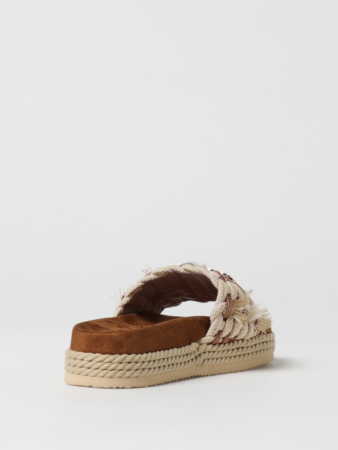 サンダル・ミュール MOU Women Sandals 451008KBEI Beige MOU: Flat sandals woman - Beige | Mou flat sandal 451008K