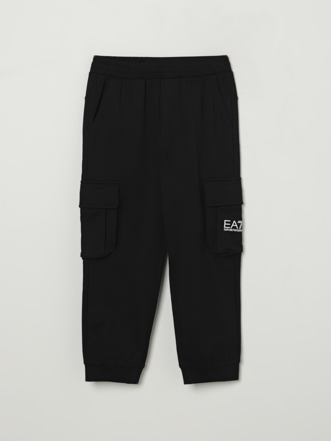 EA7 PANTALONI: Pantalone jogging in cotone con logo Ea7, Nero - Img 1