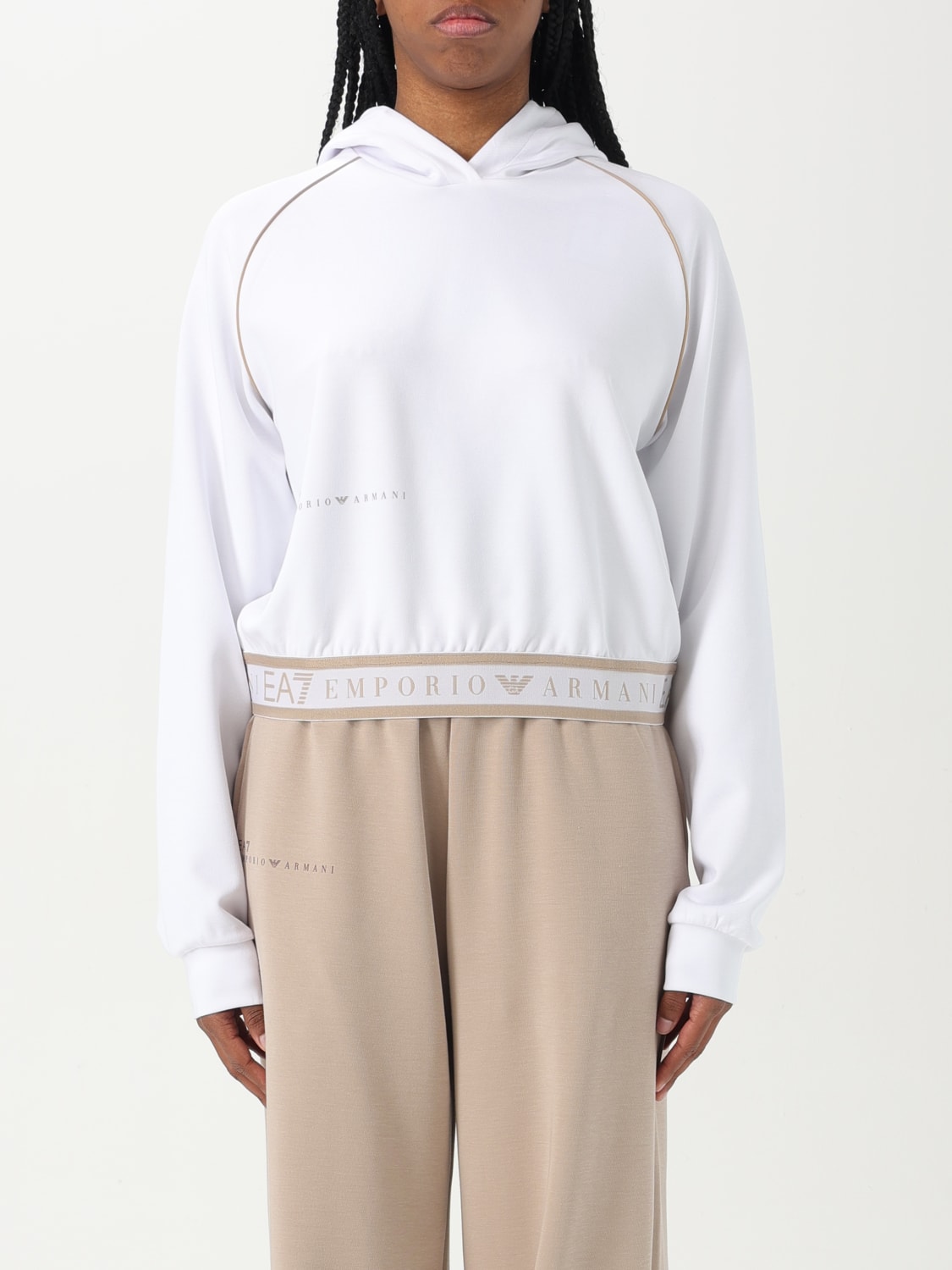 EA7 SWEATSHIRT: Sweatshirt woman Ea7, White - Img 1