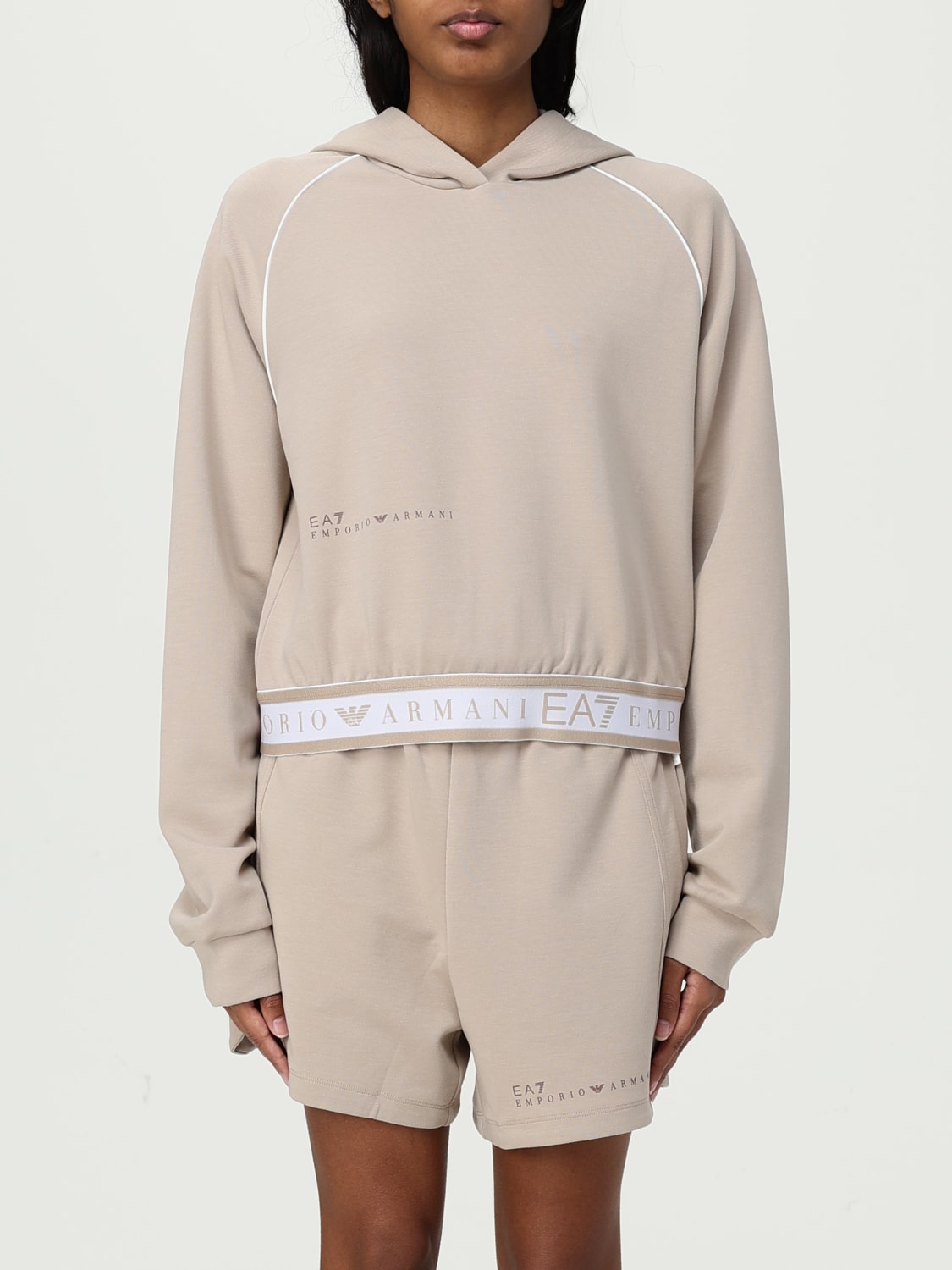 EA7 SWEATSHIRT: Sweatshirt woman Ea7, Beige - Img 1