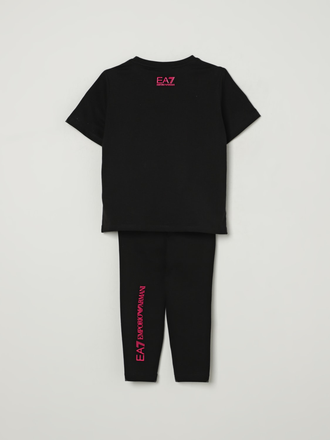 EA7 COMPLETO: Coordinato in cotone con logo Ea7, Nero - Img 2