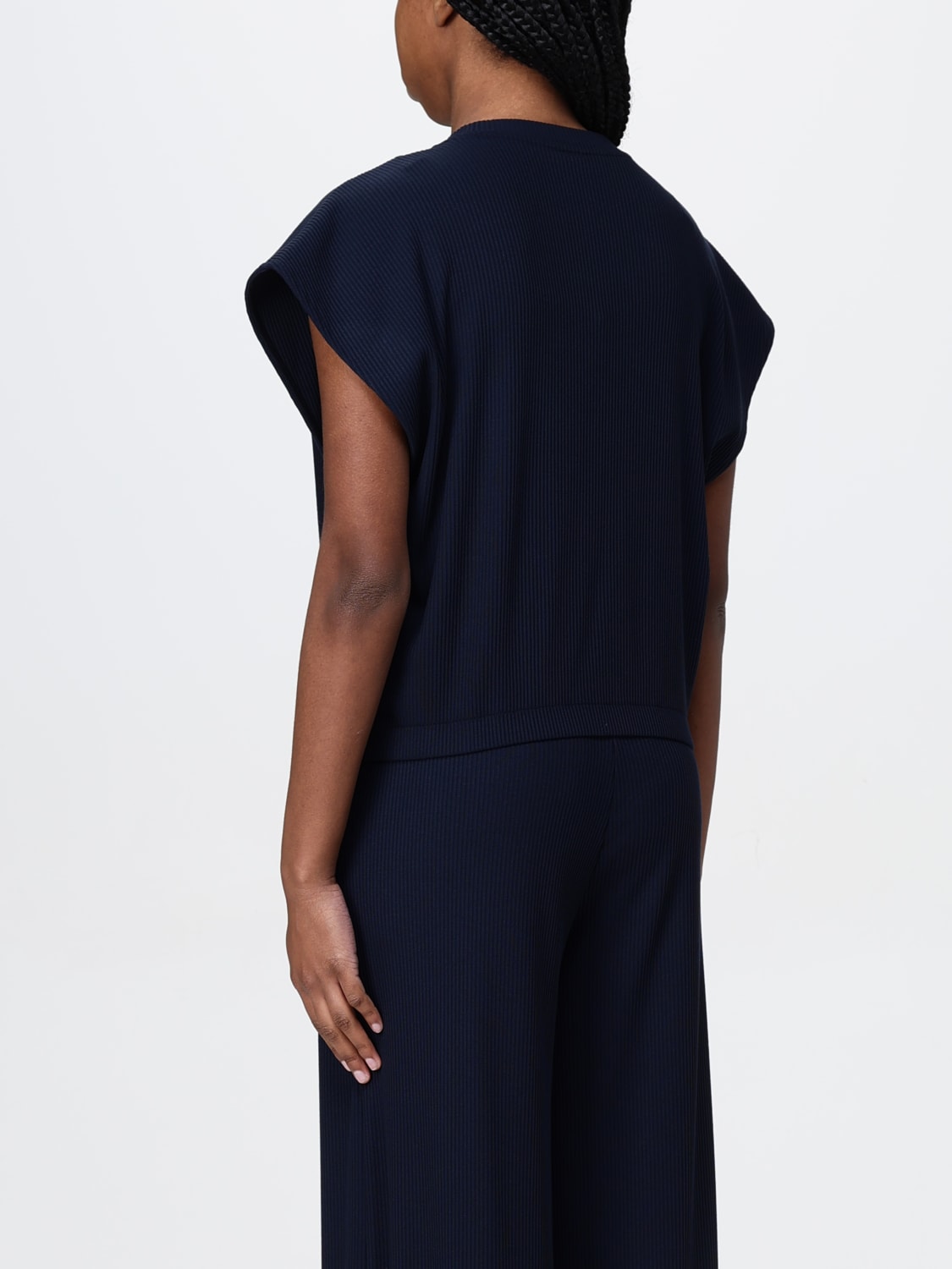 EA7 TOP: Top in maglia EA7 a costine , Blue - Img 2