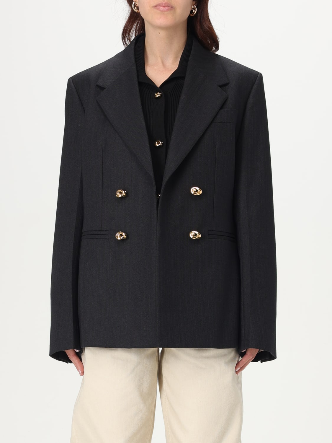 BOTTEGA VENETA: women's blazer - Black | Bottega Veneta