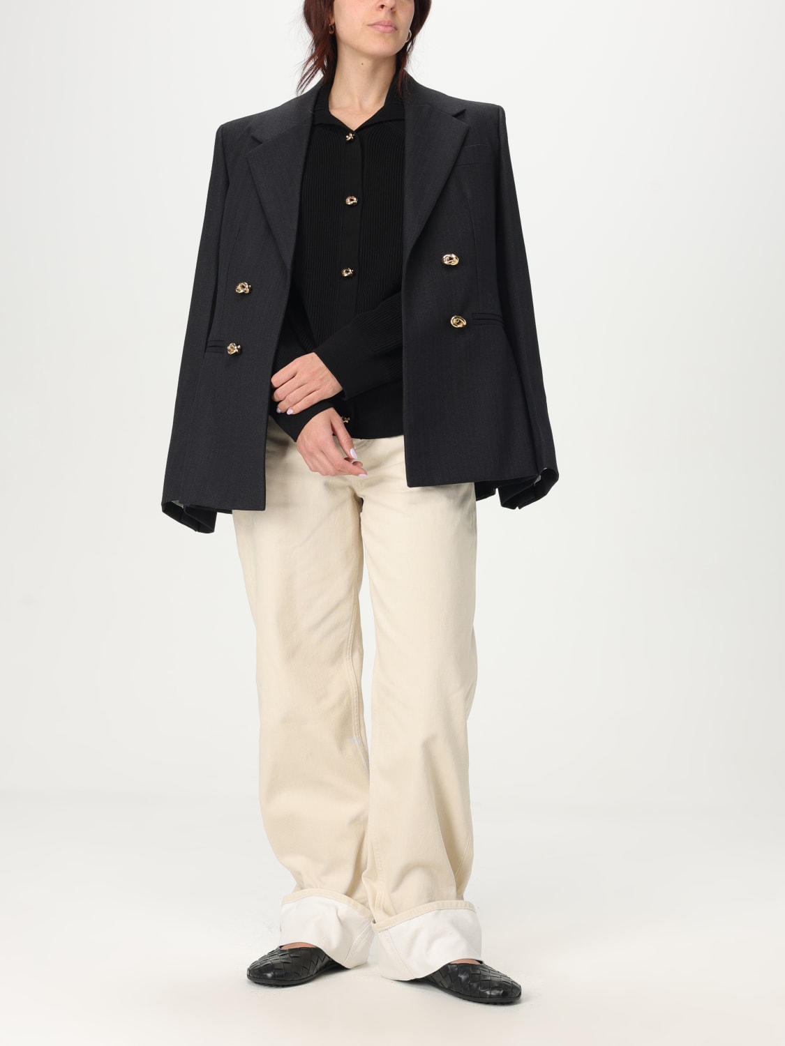 BOTTEGA VENETA DOUBLE BREASTED JACKET ブレザー 815668V36K0 Bottega Veneta Knot Double-Breasted Oversized Blazer Jacket