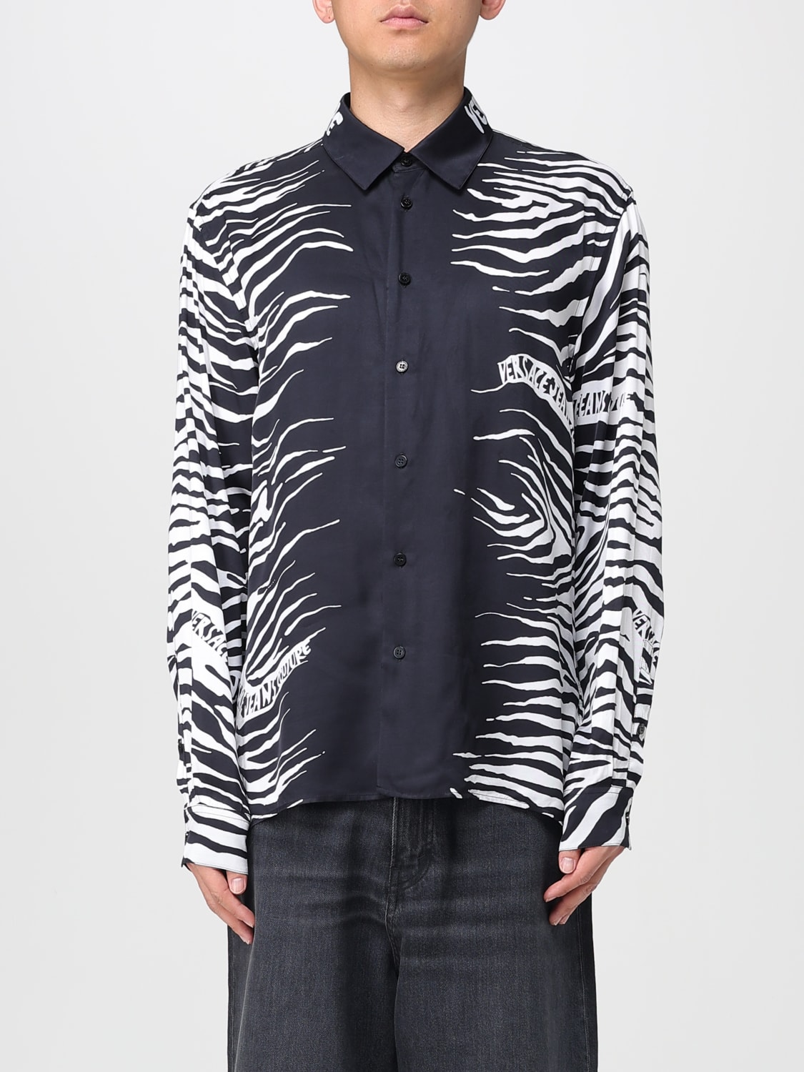 VERSACE JEANS COUTURE CAMISA: Camisa hombre Versace Jeans Couture, Negro - Img 1
