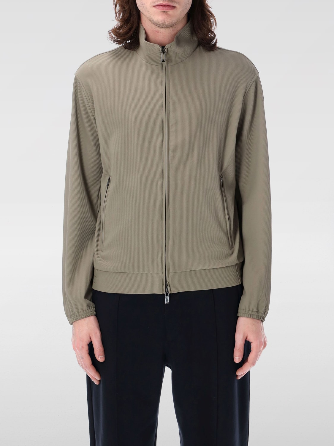 EMPORIO ARMANI GIACCA: Giubbotto Emporio Armani in jersey stretch , Verde - Img 1