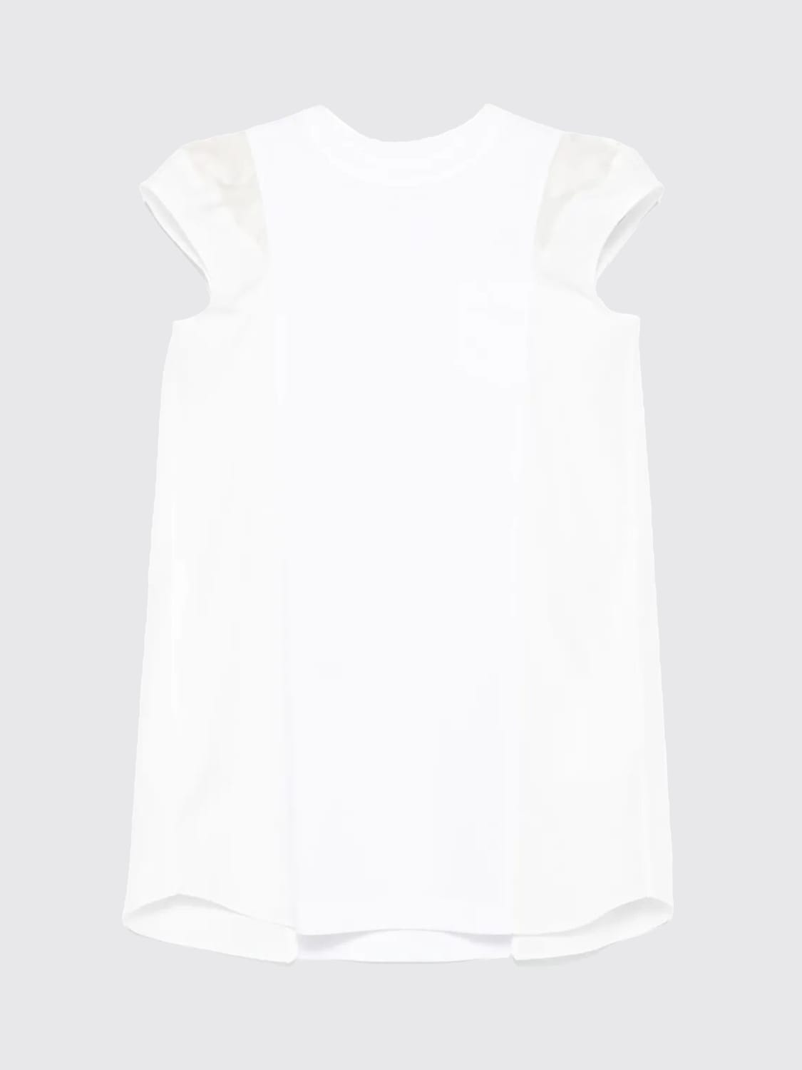 SACAI ABITO: Abito in cotone con pannelli a righe Sacai, Bianco 1 - Img 1