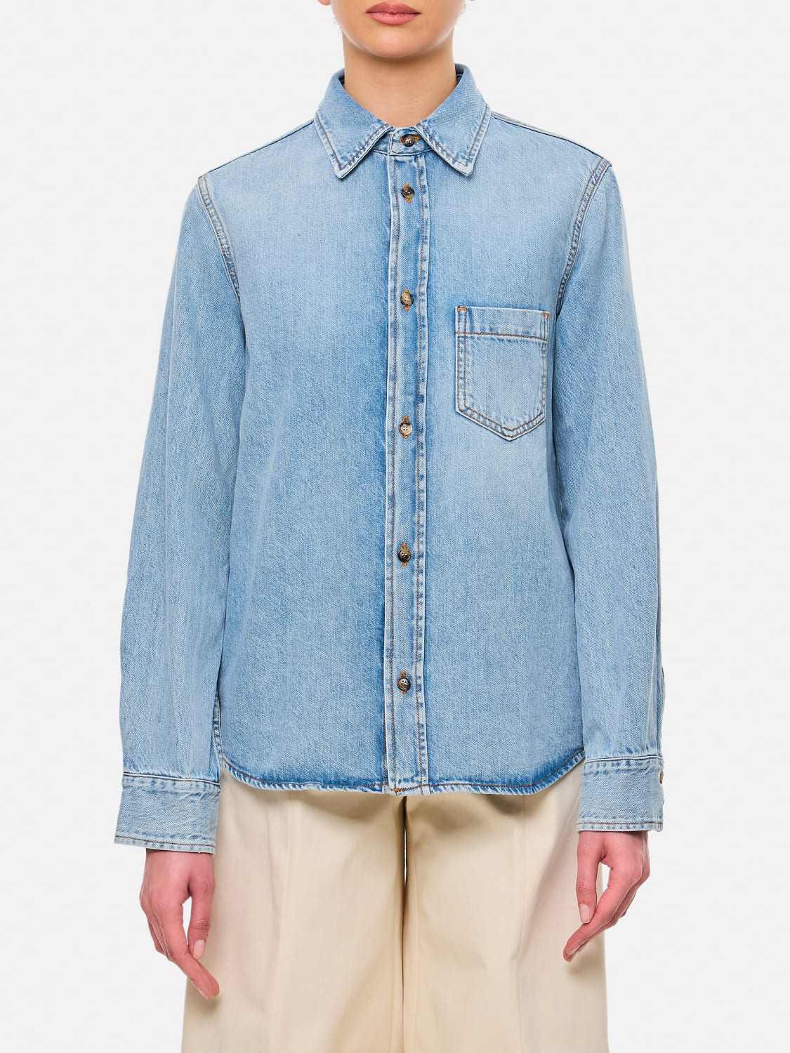 HAIKURE SHIRT: Shirt woman Haikure, Gnawed Blue - Img 1