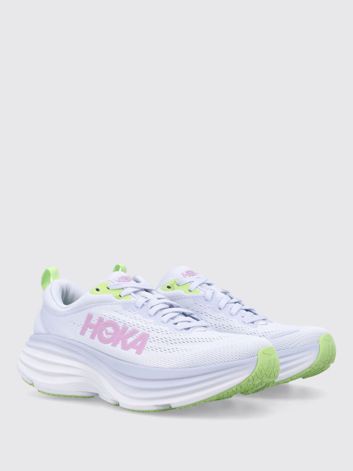 HOKA SNEAKERS: Sneakers Bondi 8 Hoka in mesh riciclato , Ghiaccio - Img 2