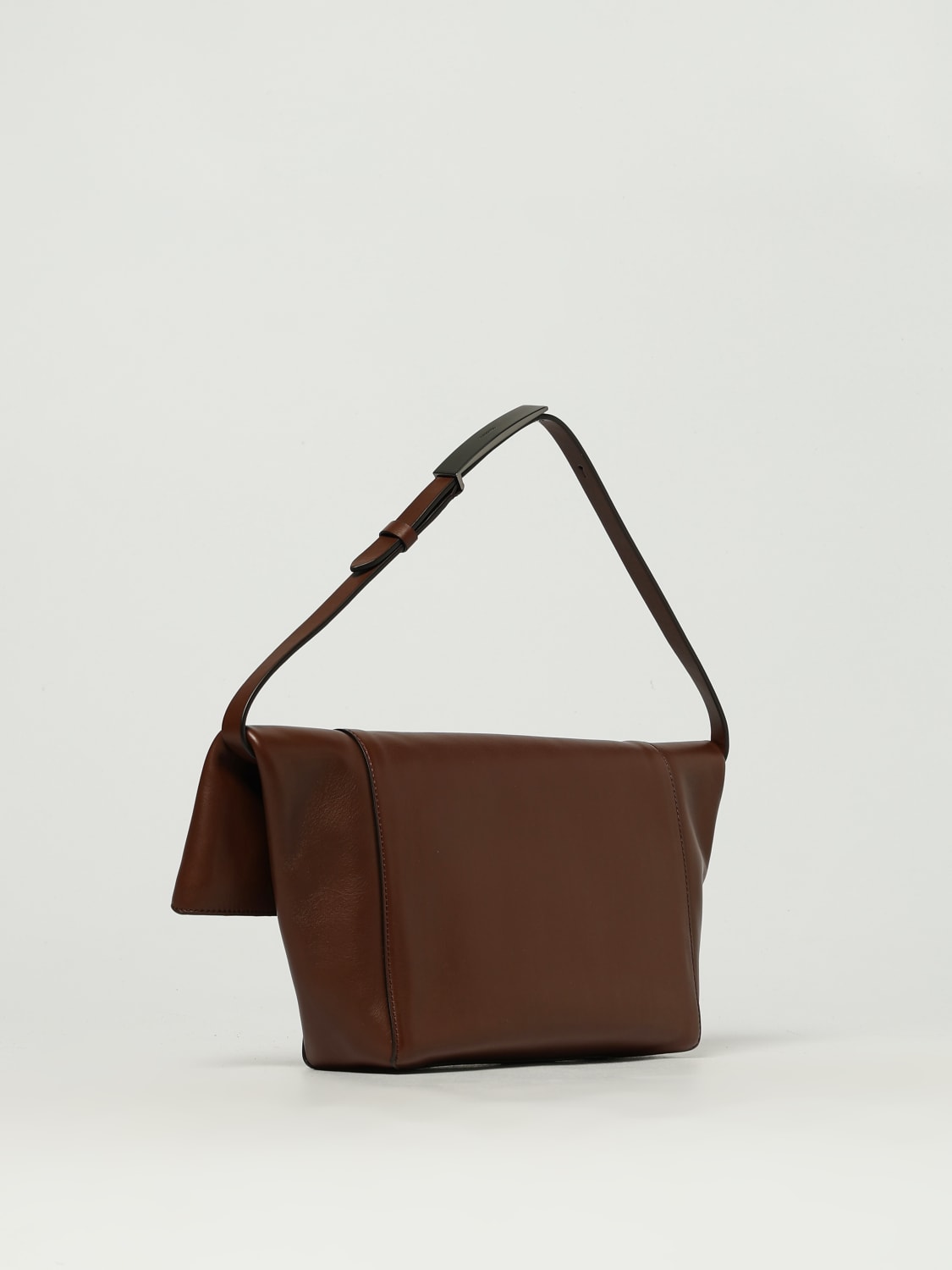 MAX MARA BORSA A SPALLA: Borsa a spalla in pelle di vitello Max Mara, Marrone - Img 3