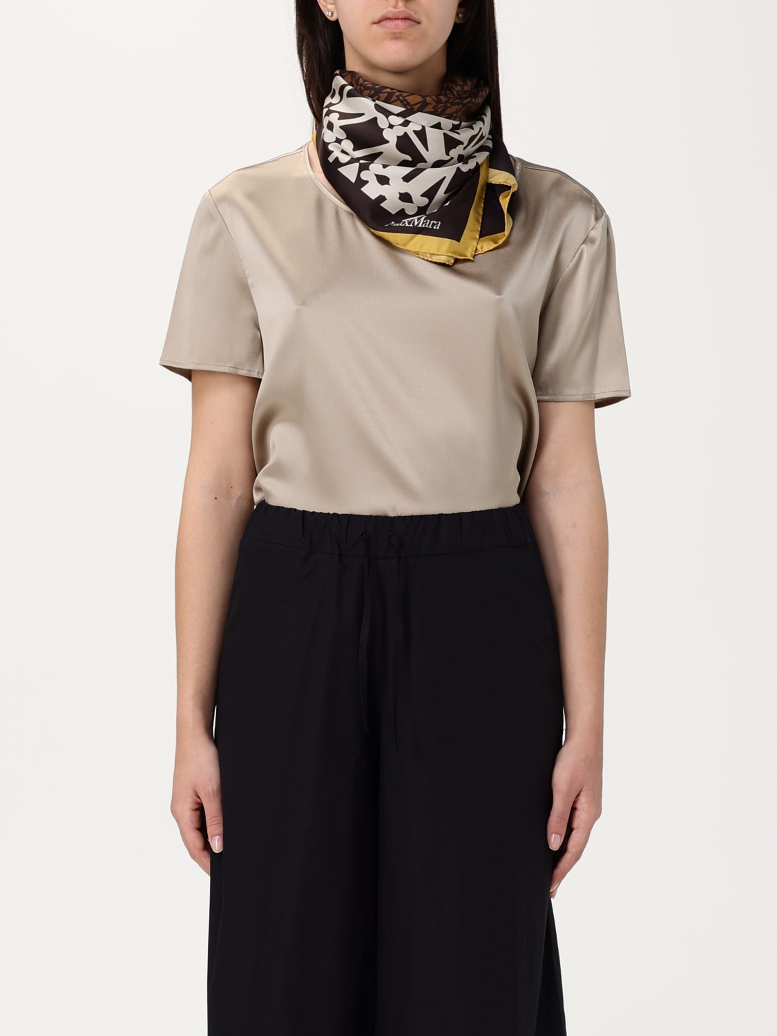 MAX MARA FOULARD: Foulard Max Mara in seta con monogram stampato , Fantasia - Img 2