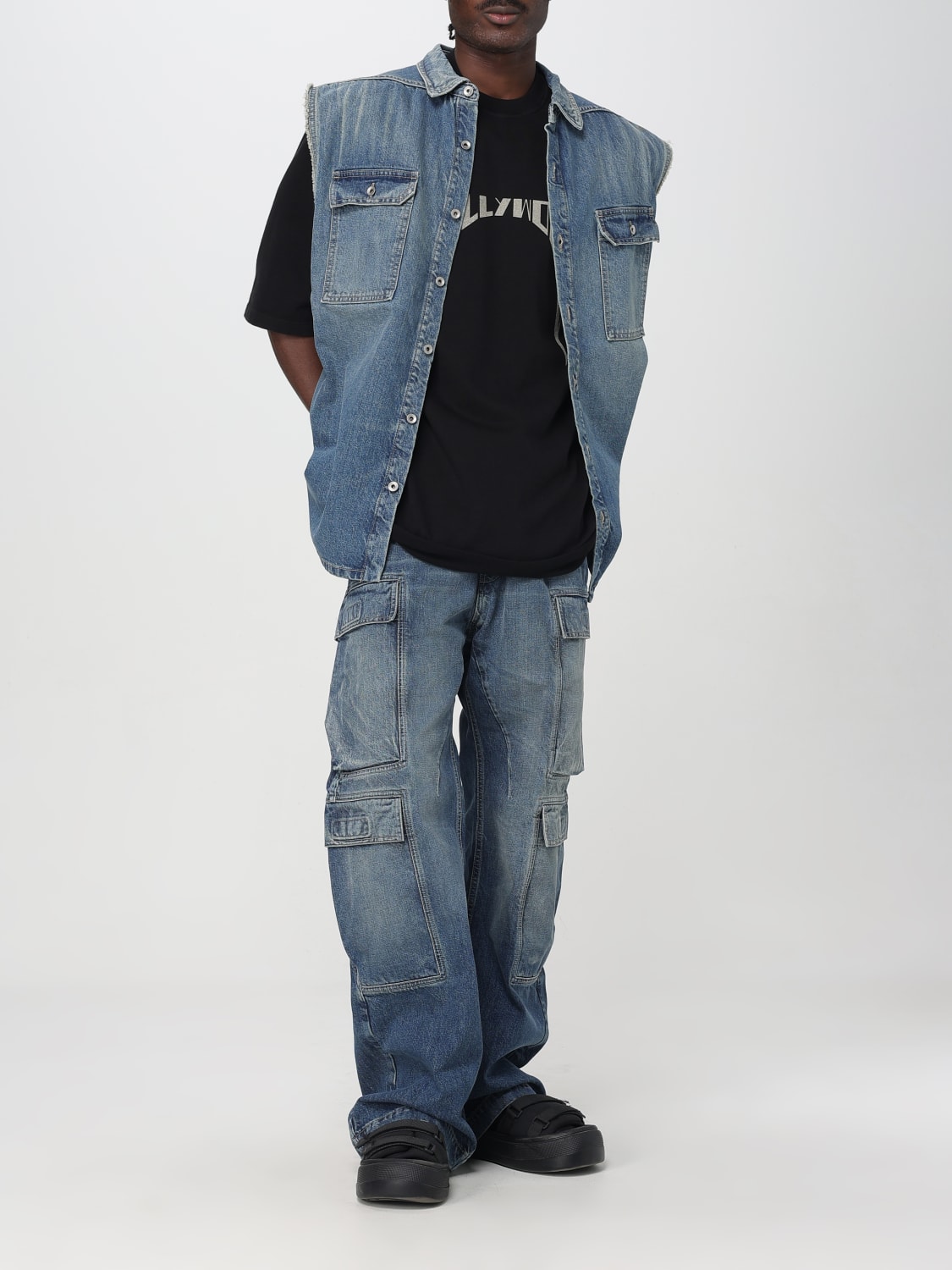 RICK OWENS DRKSHDW JACKET: Rick Owens Drkshdw denim vest, Indigo - Img 2